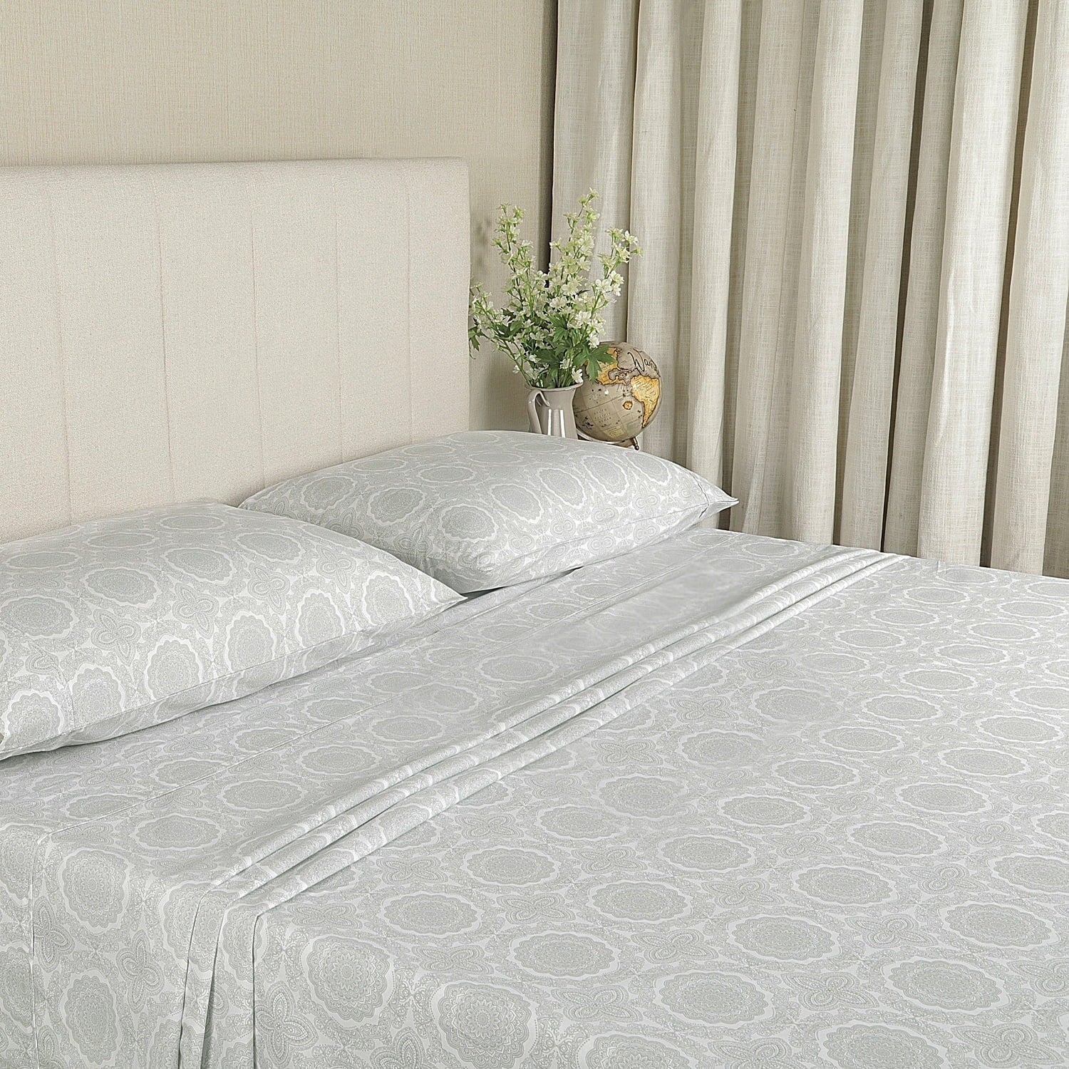 Premium Egyptian Cotton 100% Cotton Queen Sheets Set, 4 Piece Bed Sheets Set with HeiQ Fresh, Percale Weave, Hotel Luxury, Ultra Soft Sheets ... - Premium Ultra-Soft Pillowcase Pair for Sleeping - Default Title