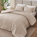 Luxurious Quilted 3-Piece Jacquard Braid Ultra Soft King Comforter Set, Luxury Reversible Microfiber Oversized Comforters Bedding Set w... - All-Season Down Alternative Comforter Insert - Default Title