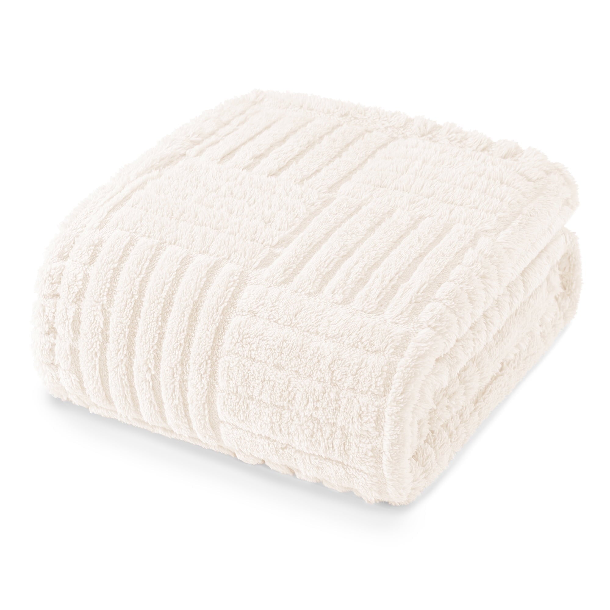 Decorative Knitted Fluffy Fleece Throw Blanket 50"x60" for Couch, Bed, Sofa, Fuzzy Soft Cozy Throw with Decorative Jacquard Pattern for ... - Cozy Fleece Throw Blanket for Couch & Bed - Default Title