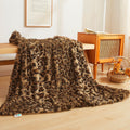 Super Soft Flannel Luxury Faux Fur Leopard Print Throw, Soft 50x60 Cheetah Print Fluffy Blanket, Shaggy Plush Decorative Couch Throw, Cu... - Cozy Fleece Throw Blanket for Couch & Bed - Default Title