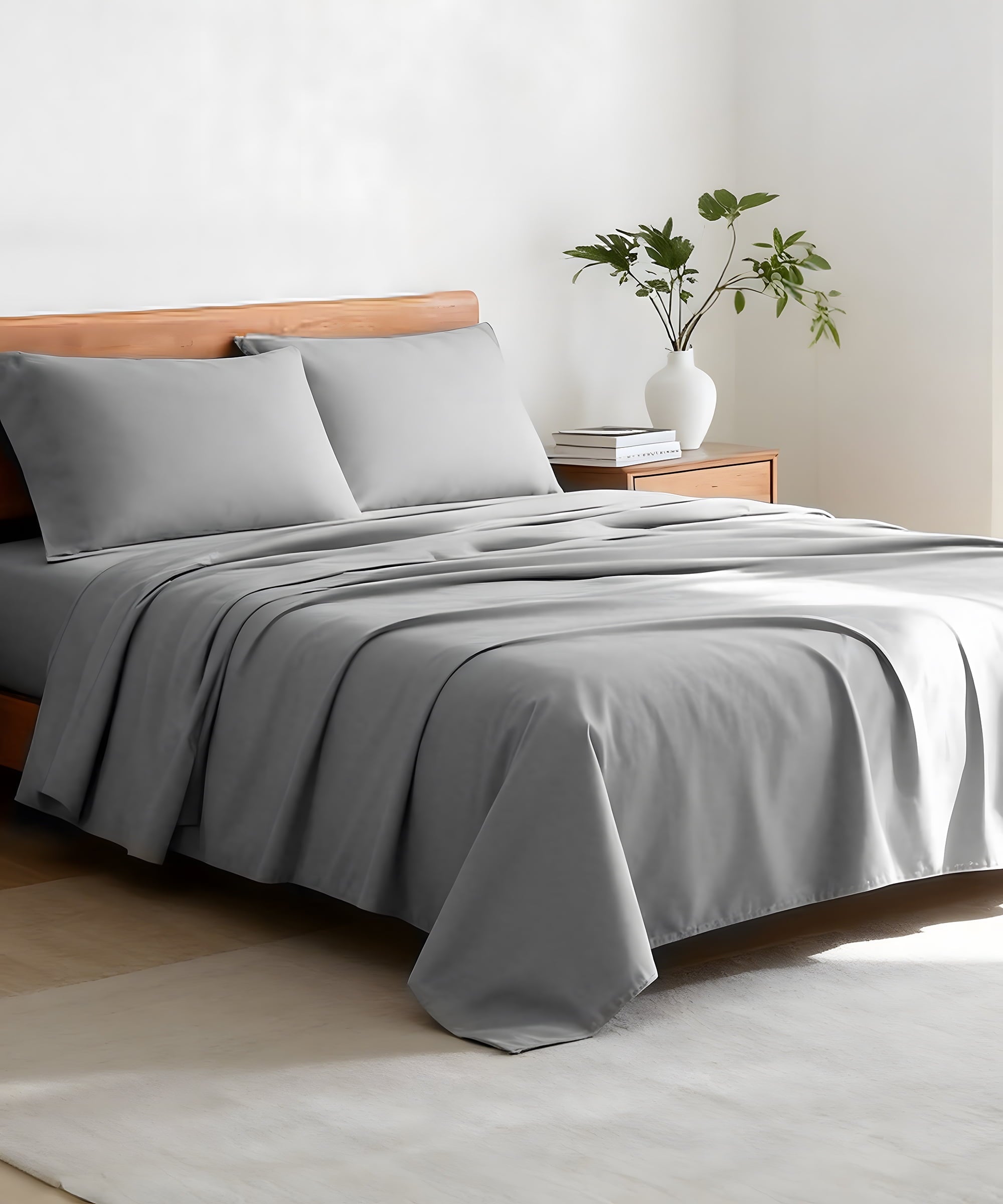 Wrinkle-Resistant Full Size 4 Piece Sheet Set, Comfy Breathable Cooling Bed Sheets Set, Hotel Luxury Bedding, Deep Pockets, Ultra-Soft,... - Luxury Bed Sheet Set with Deep Pockets - Default Title