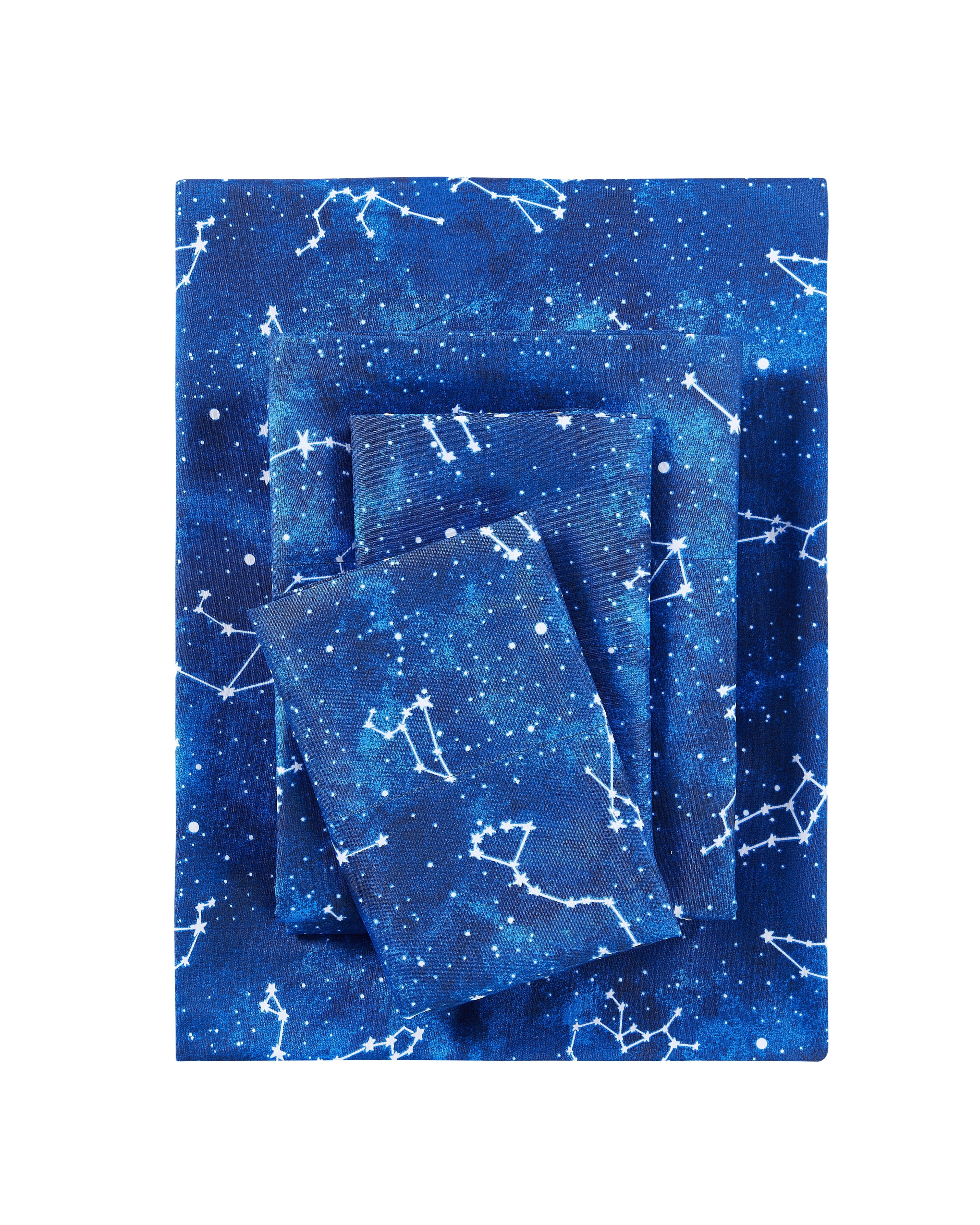Cooling Sateen Kids Soft Microfiber Sheet Set, Navy Blue Stars, Full, 4 Pieces, Easy Care - Cooling Hotel Quality Bedding Sheets and Pillowcases - Default Title