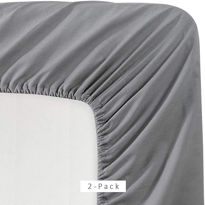 Wrinkle-Resistant Microfiber 2 Twin Fitted Bottom Bed Sheets (2-Pack) 1800 Ultra Soft and Comfy - 39" x 75" Great for Kids Room, Guest ... - Cooling Hotel Quality Bedding Sheets and Pillowcases Detail