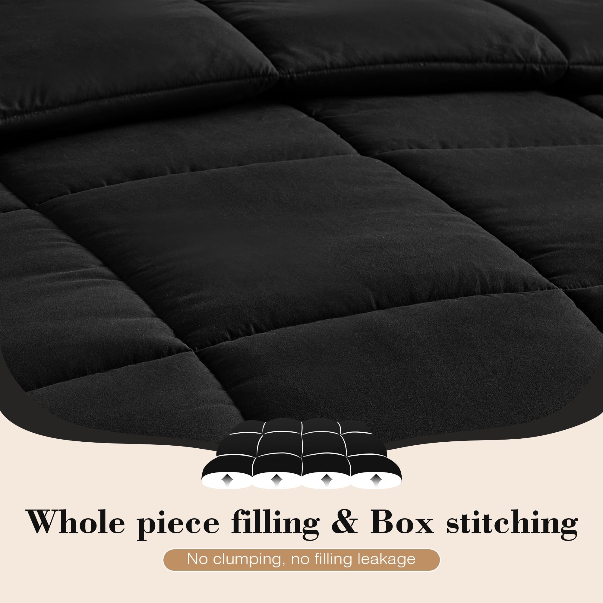 Luxurious Quilted Queen Size Comforter Sets, 3 Piece Soft Quilted Bedding Sets, All-Season Down Alternative Comforter with 2 Pillow Sha... - Cloud-Like Soft Lightweight Bed Comforter Detail