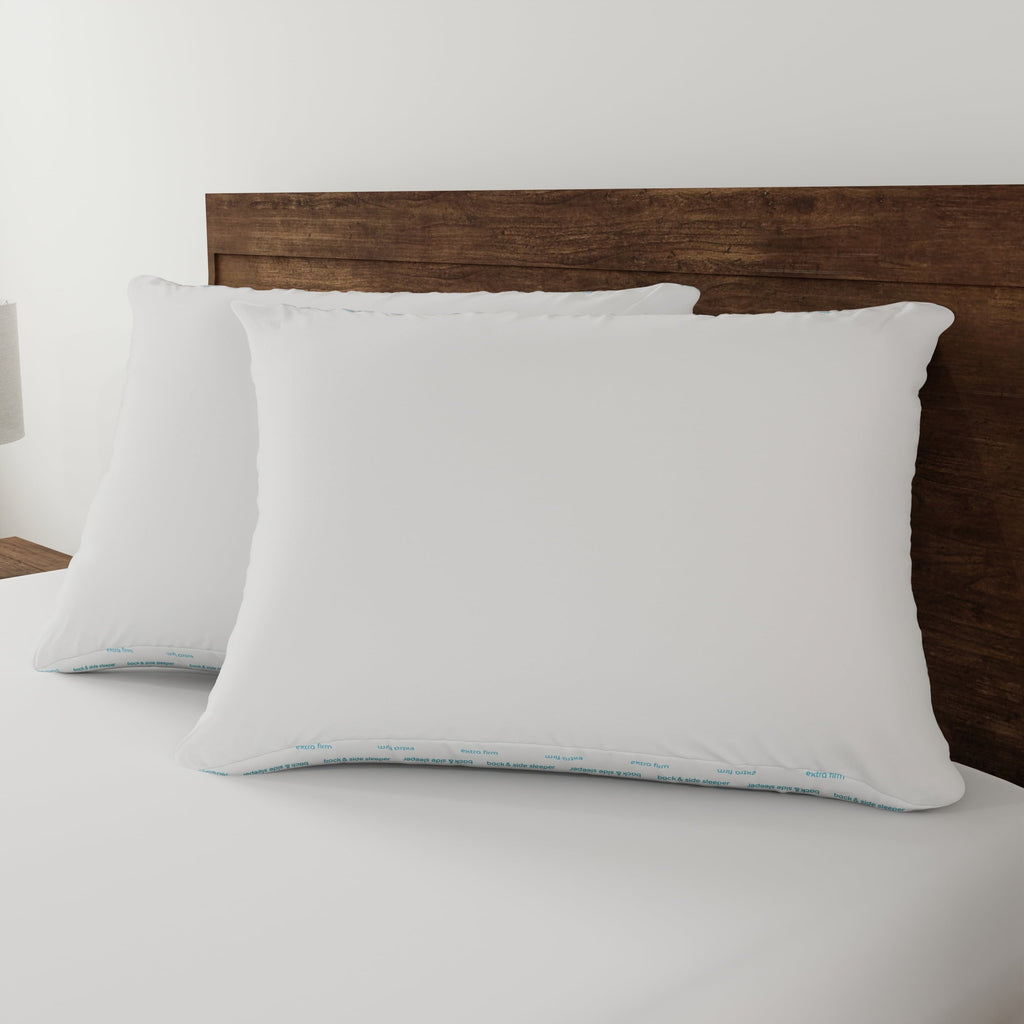 Orthopedic Support Back & Side Sleeper Bed Pillow, Standard/Queen - Extra Firm Support (4 Pack) - Decorative Throw Pillow Cushion for Sofa & Bed Detail