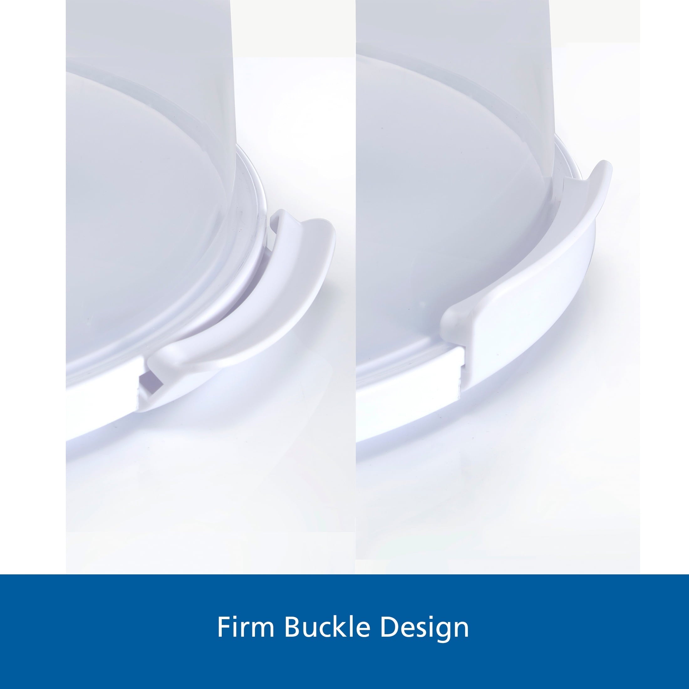 Innovative 12 inch Clear Cake Carrier with 2pk 9 inch Gray Round Pans, Carbon Steel - Multi-Functional Manual Food Chopper & Slicer Detail