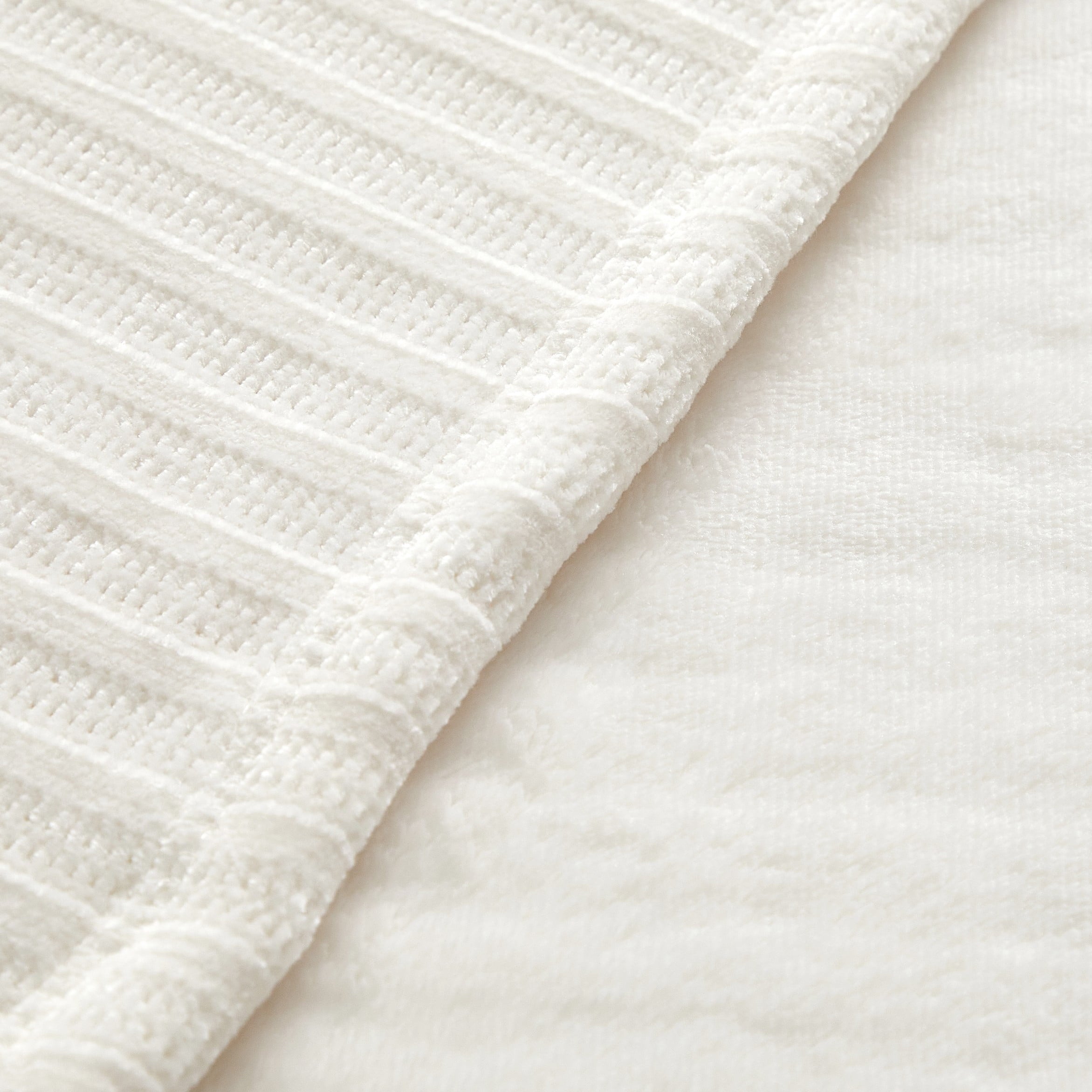 Reversible Sherpa Cozy Chenille Reverse to Plush Soft Couch Throw, Vanilla Dream, Standard Size - Luxury Knitted Decorative Throw Blanket with Fringes Detail