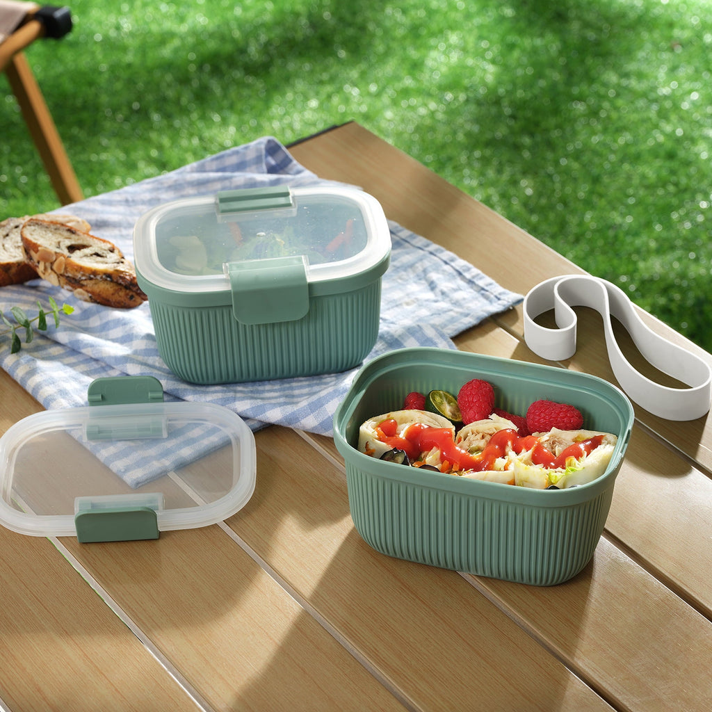 Whimsical Doughnut Food Storage Snack Container, Plastic, Rectangle, Green, 19oz Capacity, Best Used for On-the-Go Snacks and Small Port... - Fun Food Fidget Cookie Squishable Toy Detail