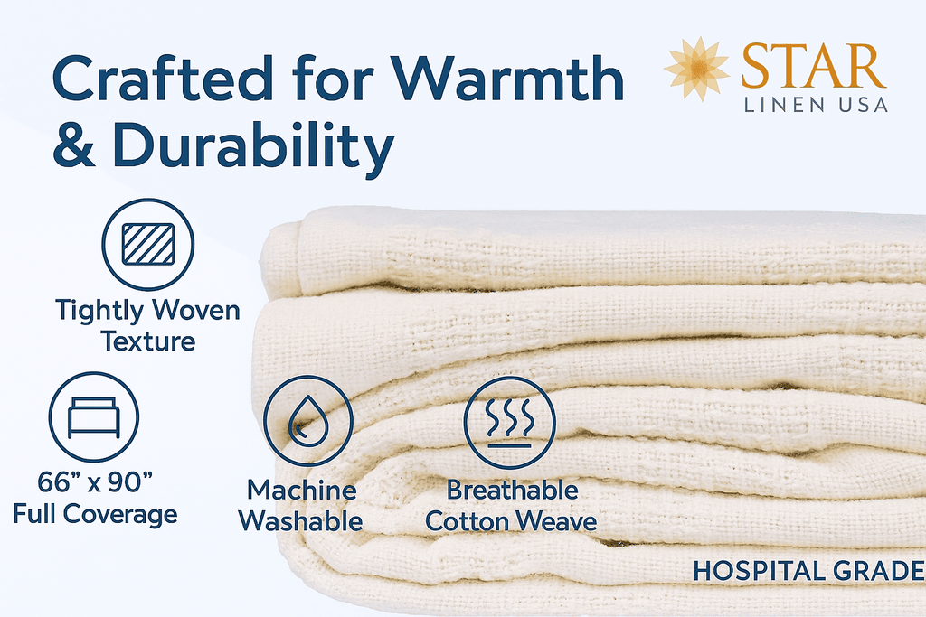 Decorative Knitted Hospital Thermal Blanket Throw Snag Free | 100% Cotton | Twin 66"x90" | White (1) - Cozy Fleece Throw Blanket for Couch & Bed Detail