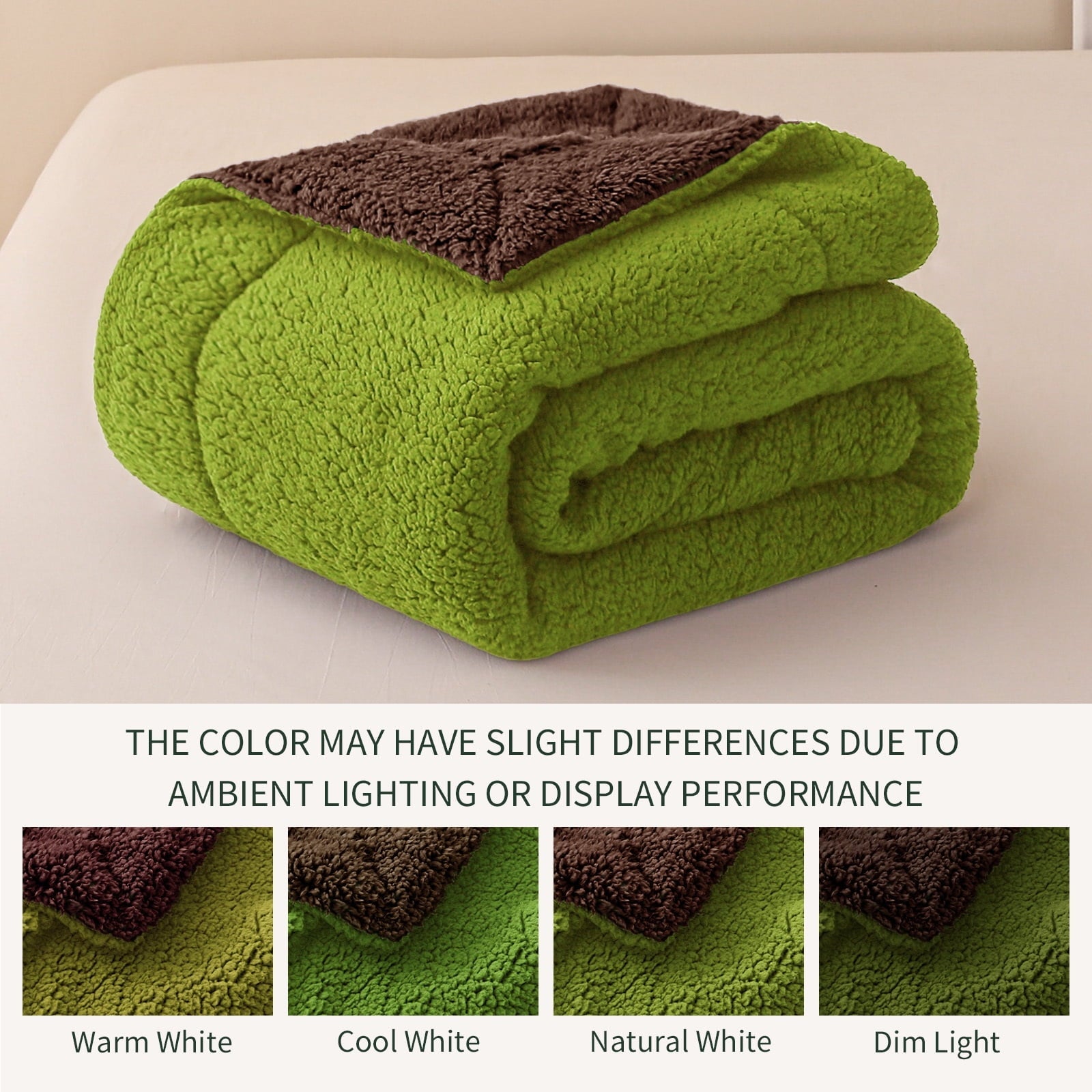 Cozy Fleece Reversible Sherpa Fleece Throw Blanket for Couch, Soft Plush Blanket for Bed Sofa, Warm Fluffy Blankets for All Seaso... - Lightweight Plush Warm Blanket for All Seasons Detail