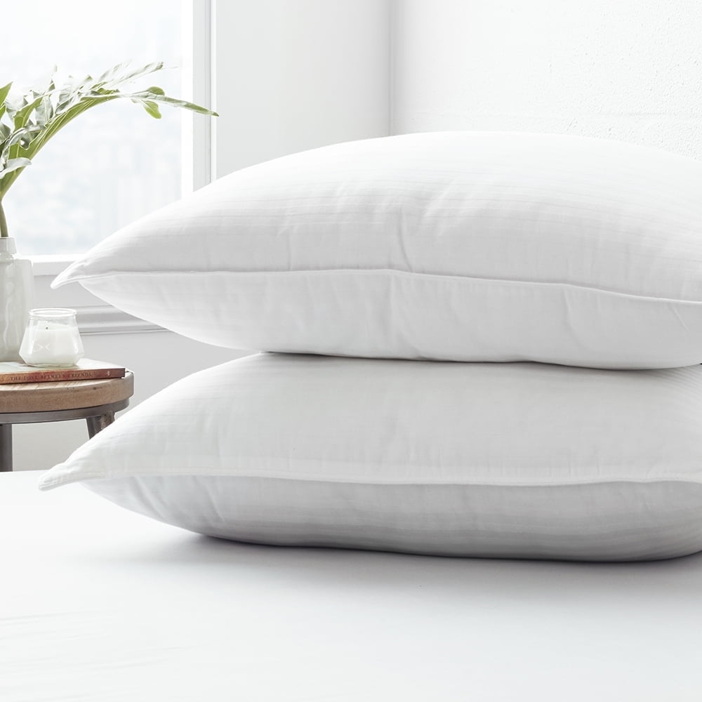 Decorative Plump Bed Pillow 2-Pack Standard/Queen Size For All Sleep Styles - Back, Side and Stomach Sleepers - Orthopedic Shredded Foam Bed Pillow Set Detail