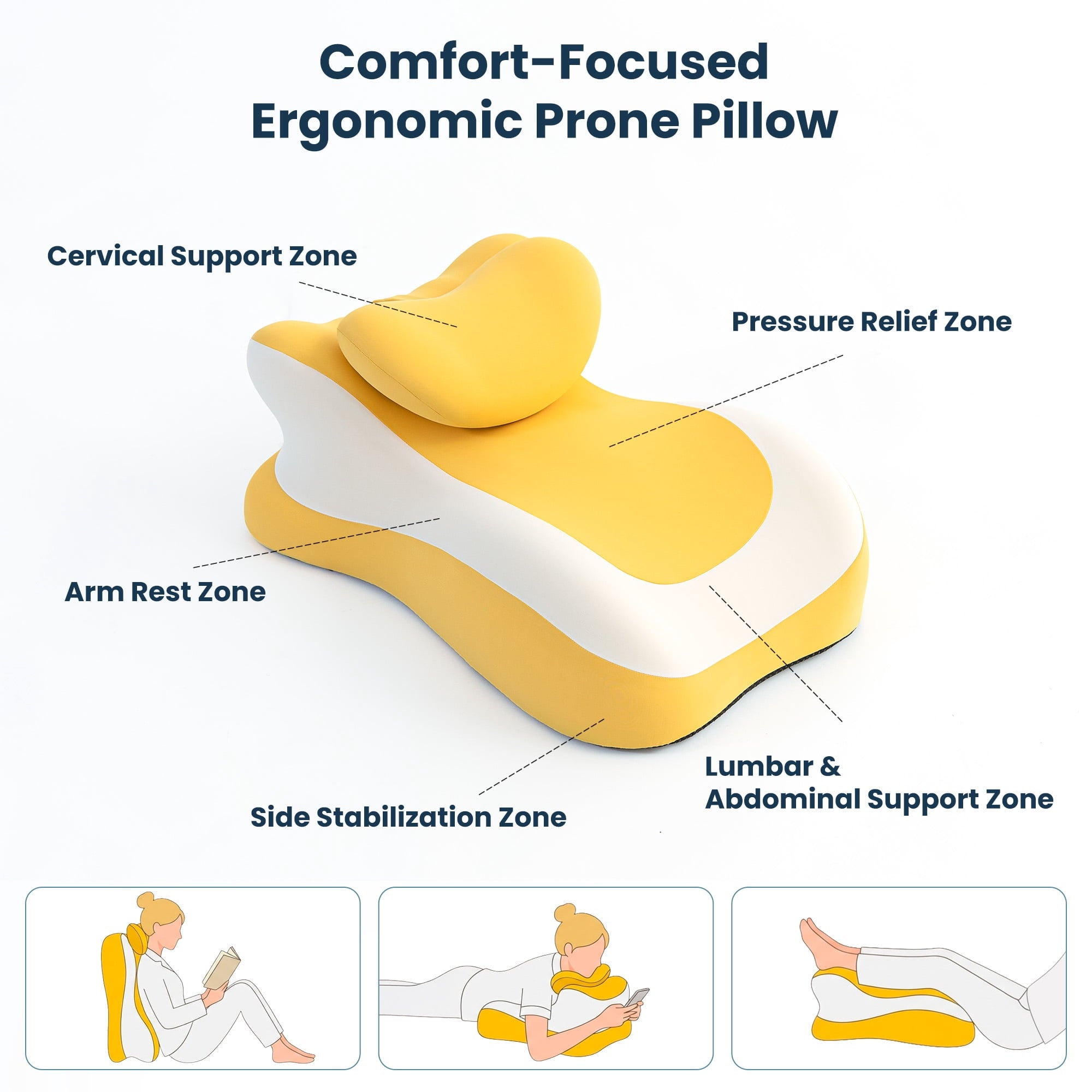 Hotel Collection Memory Foam Reading Pillow, Multi-Position Support Bed Pillow for Petite Adults, Reading Tools, Fun Couple Pillows Pr... - Ergonomic Memory Foam Pillow for Neck Pain Support Detail
