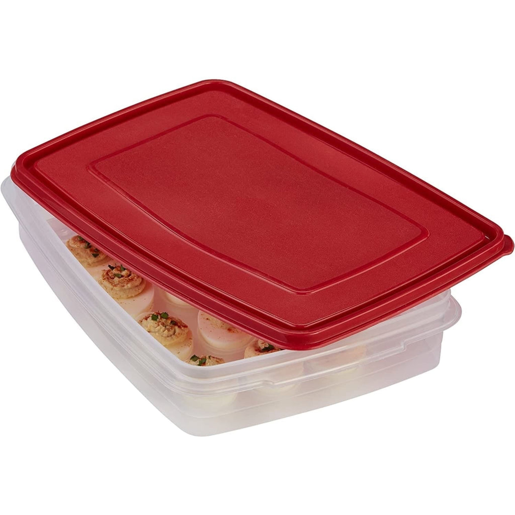 Playful Geometric Egg Keeper Food Storage Container, Clear/Red, 1 Count - Deliciously Soft Cupcake Sensory Glob Detail