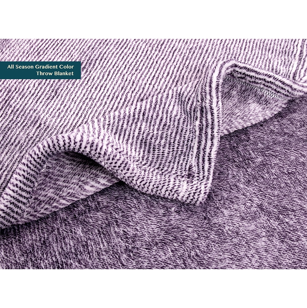 Reversible Sherpa Flannel Fleece Ombre Throw Blanket for Couch | Super Soft Cozy Microfiber Couch Blanket | Gradient Decorative Accent ... - Super Soft Reversible Sherpa Flannel Blanket Detail