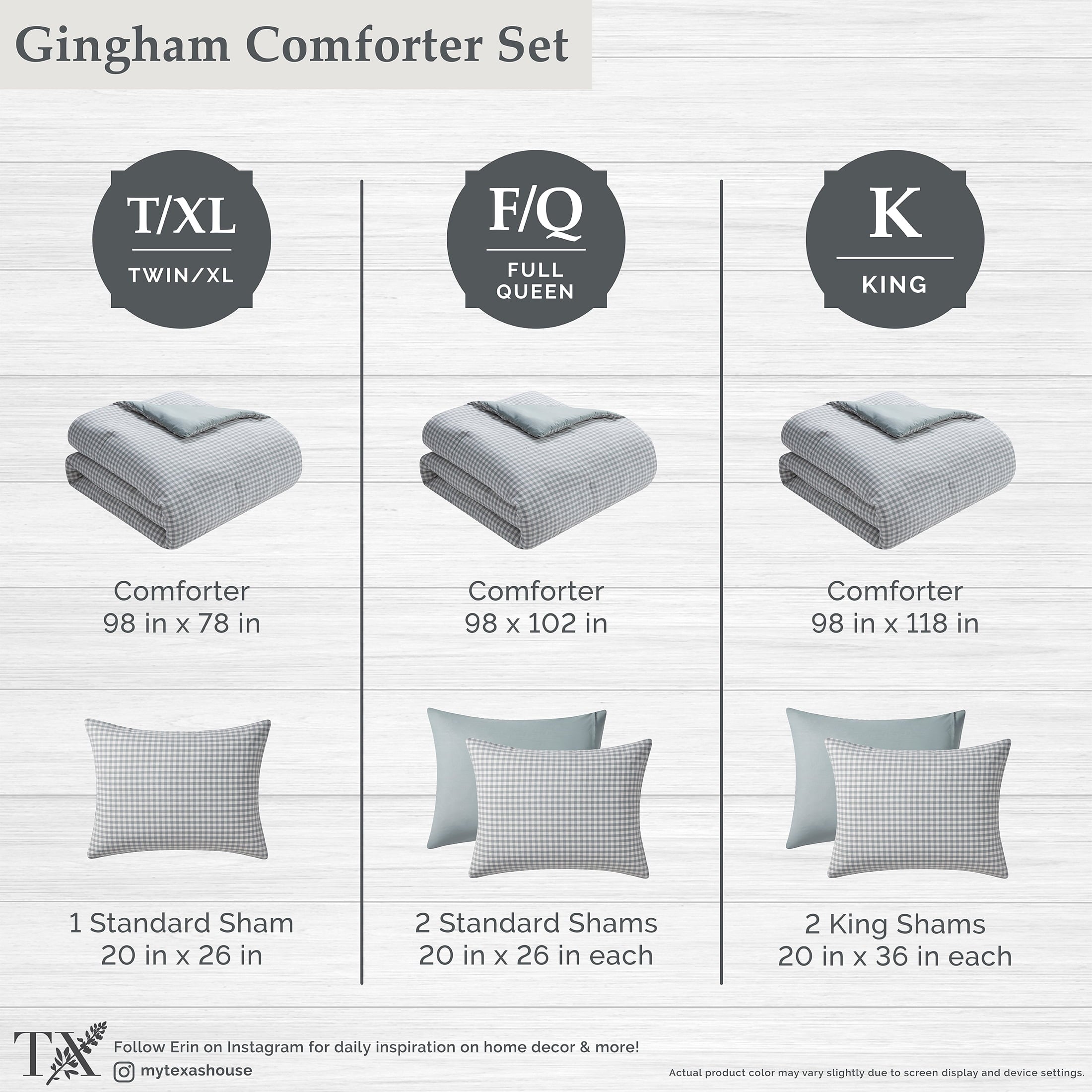 Luxurious Quilted Full/Queen Comforter Set, All-Season, 3-Piece, Green Gingham Plaid - Hypoallergenic Ultra-Fluffy Quilt for Winter Detail