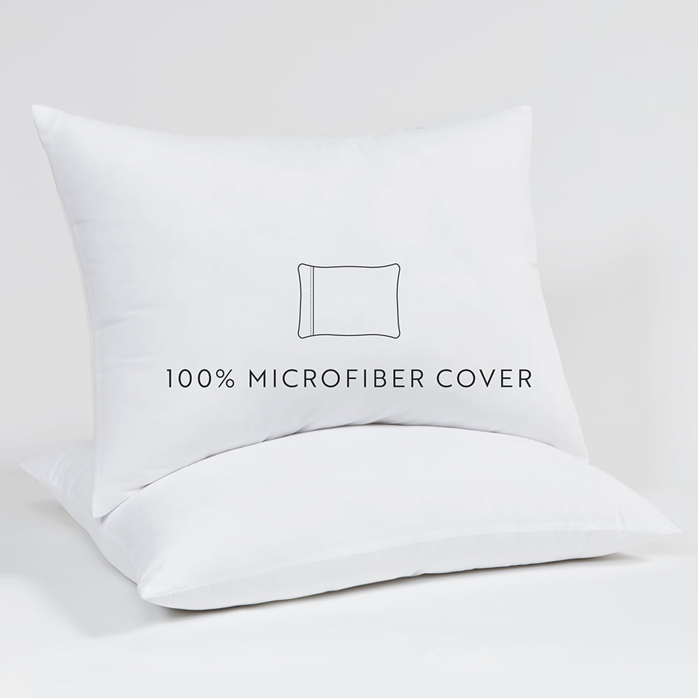Orthopedic Support Plush Bed Pillows 2-Pack For All Sleep Styles - Back, Side and Stomach Sleepers - in King Size - Decorative Throw Pillow Cushion for Sofa & Bed Detail