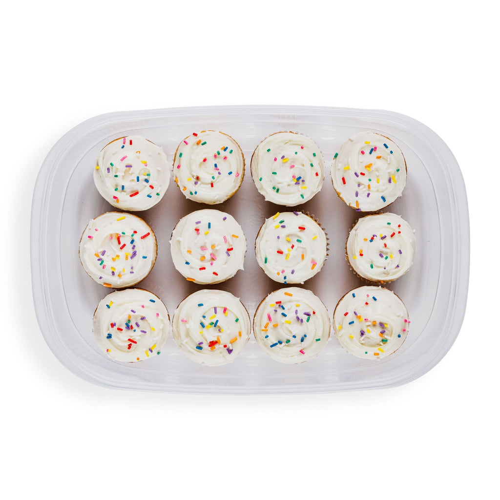 Sweet Treat Shaped 1 Gallon, 2 Packs, Red, Large Rectangular Plastic Food Storage Containers - Deliciously Soft Cupcake Sensory Glob Detail