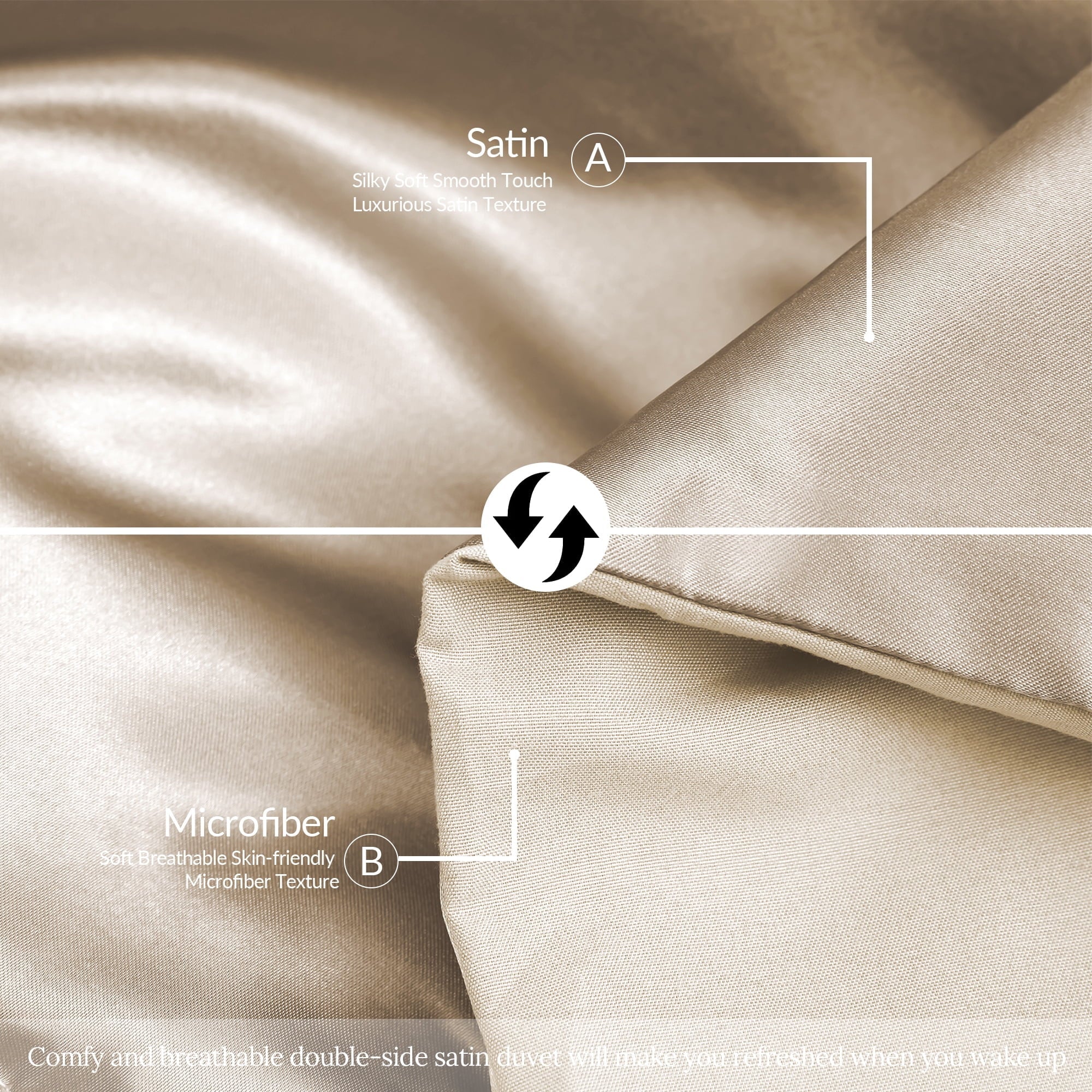 Heavyweight Warmth 3-Piece Reversible Silky Soft King Size Comforter Bedding Set, Luxurious Satin Comforters with 2 Satin Pillowcases, L... - Hypoallergenic Ultra-Fluffy Quilt for Winter Detail