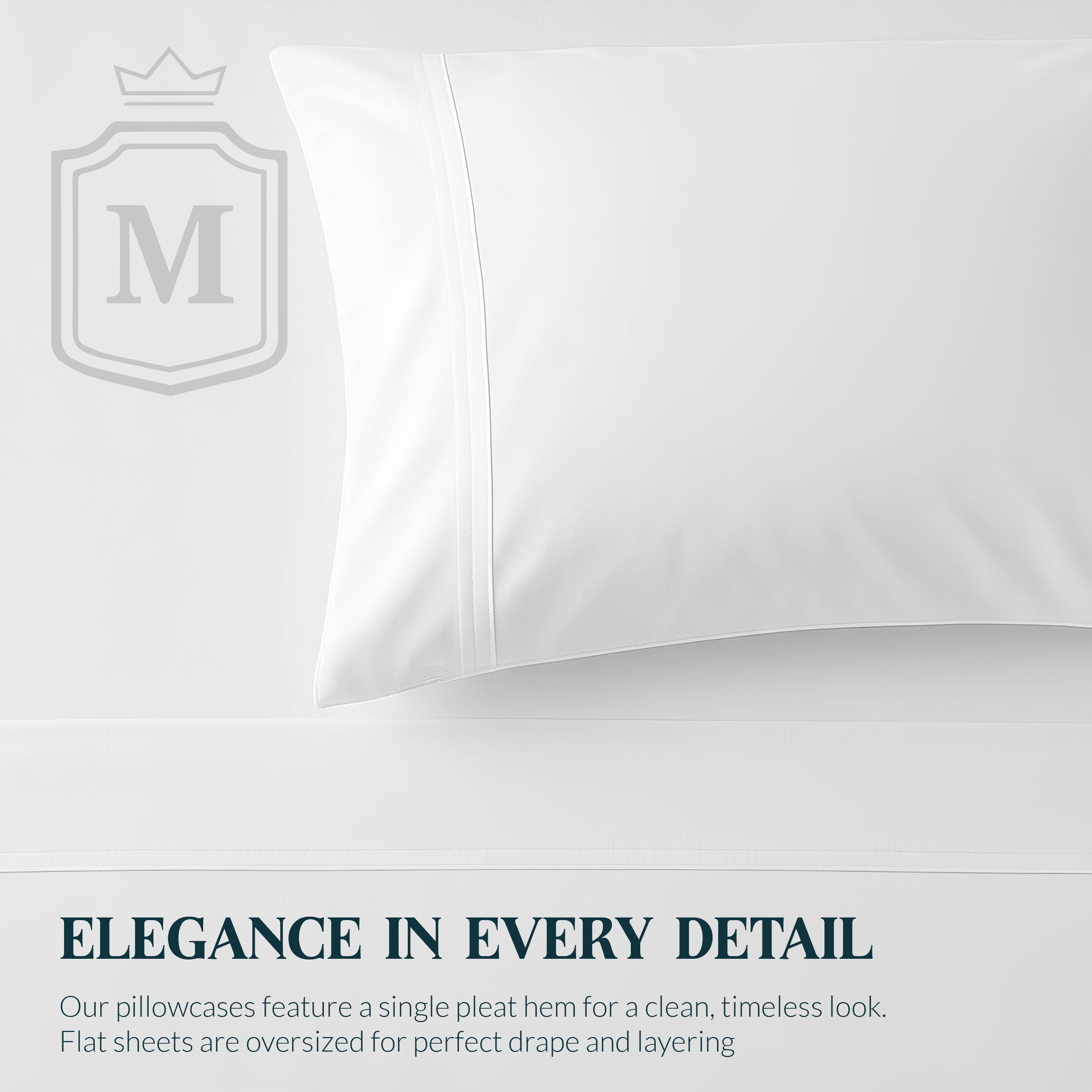 Wrinkle-Resistant 100% Cotton Sheets For Queen Size Bed - Luxury 400 Thread Count Queen Sheet Set, 4 Piece Sateen Weave Queen White Cot... - Premium Ultra-Soft Pillowcase Pair for Sleeping Detail