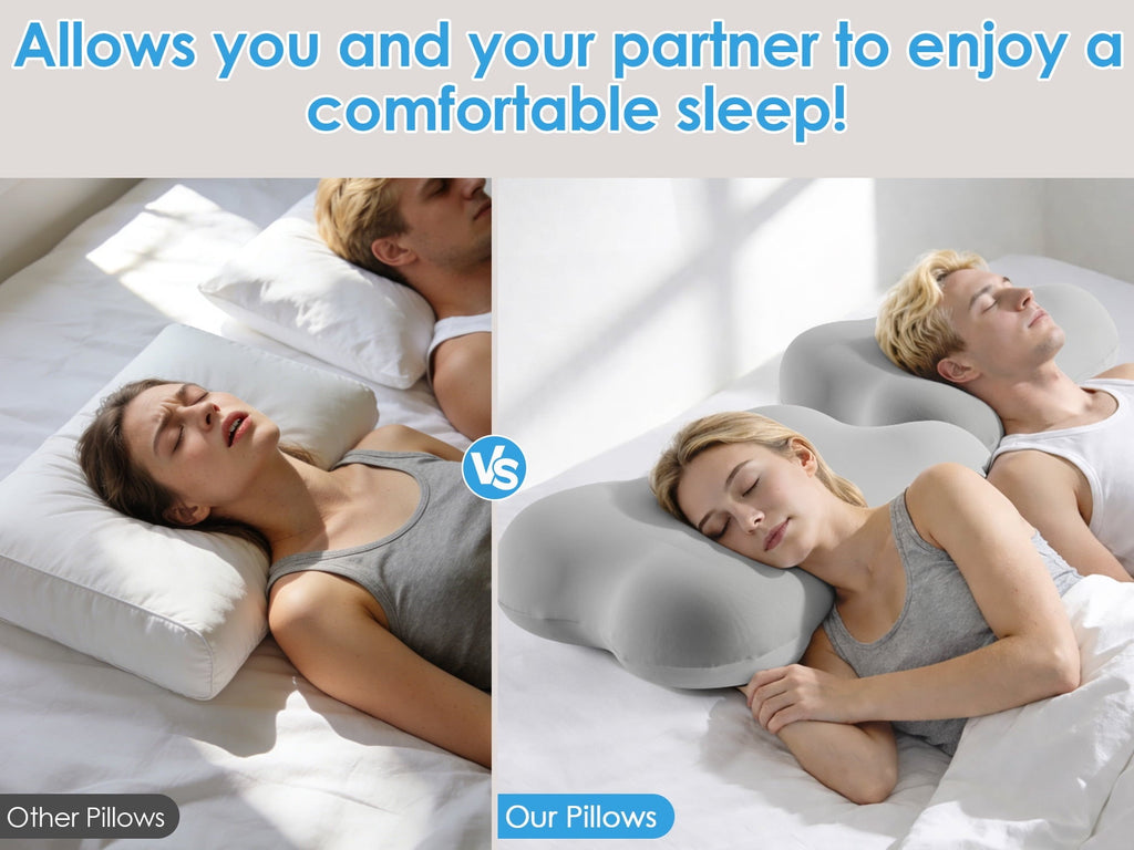 Fluffy Shredded Cervical Pillow Orthopedic Cervical Pillow for Neck Pain Relief, Memory Foam Bed Pillow with Pillowcase, Contour Bed ... - Hotel Quality Plush Sleeping Pillows Detail