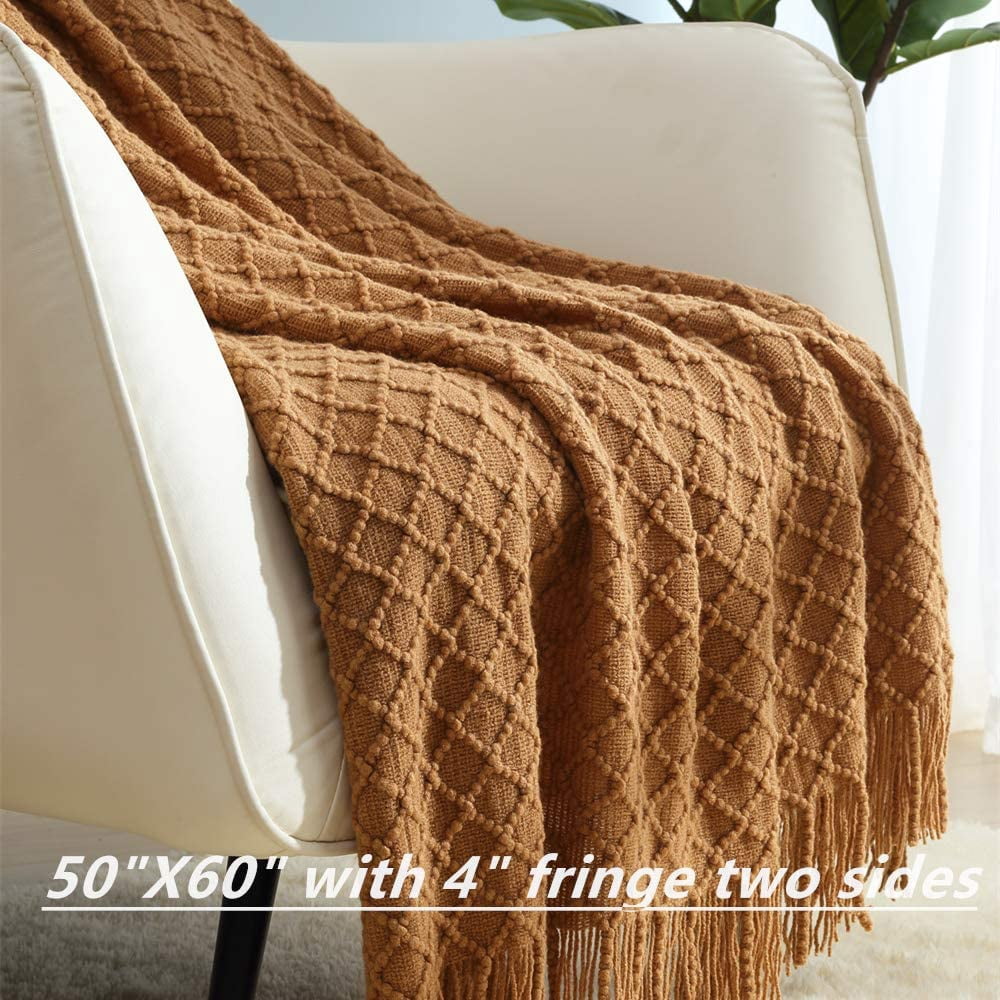 Reversible Sherpa Home Decor Rustic Couch Sofa Chair Bed Throw Blanket, Soft Warm Light Weight in Spring Summer (50''X60'' Brown) - Super Soft Reversible Sherpa Flannel Blanket Detail
