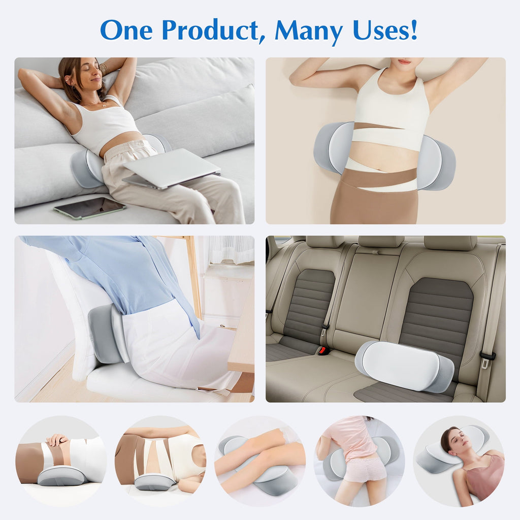 Orthopedic Support Lumbar Support Pillow for Bed Memory Foam Lower Back Pain Relief, Adjustable Waist Pillow for Sleeping & Side Sleeper... - Decorative Throw Pillow Cushion for Sofa & Bed Detail