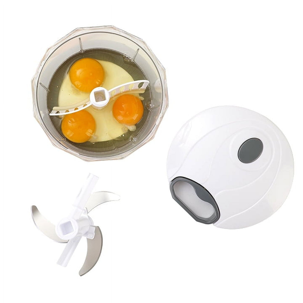 Time-Saving 1qt Quick Pull Chopper, BPA free , SS Blades, Food Contact Safe Material , White & Grey, Weight 320g - Kitchen Gadget Tool for Quick Food Prep Detail