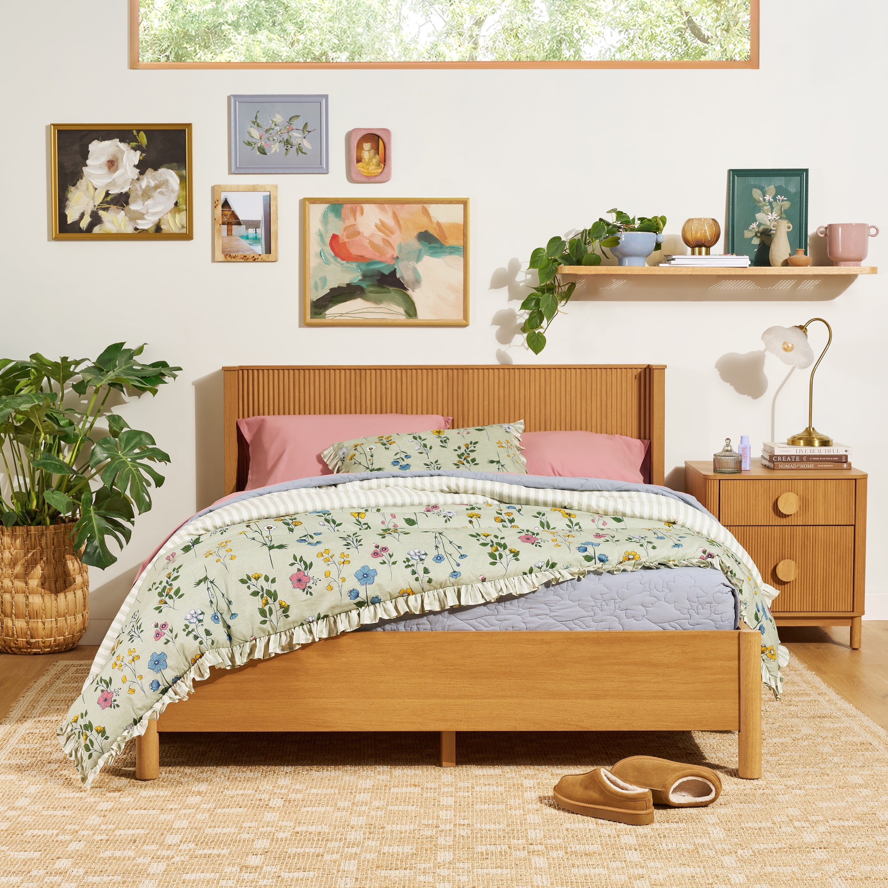 Heavyweight Warmth 100% Cotton Botanical 3-Piece Sage Green Comforter Set, Full/Queen - Hypoallergenic Ultra-Fluffy Quilt for Winter Detail