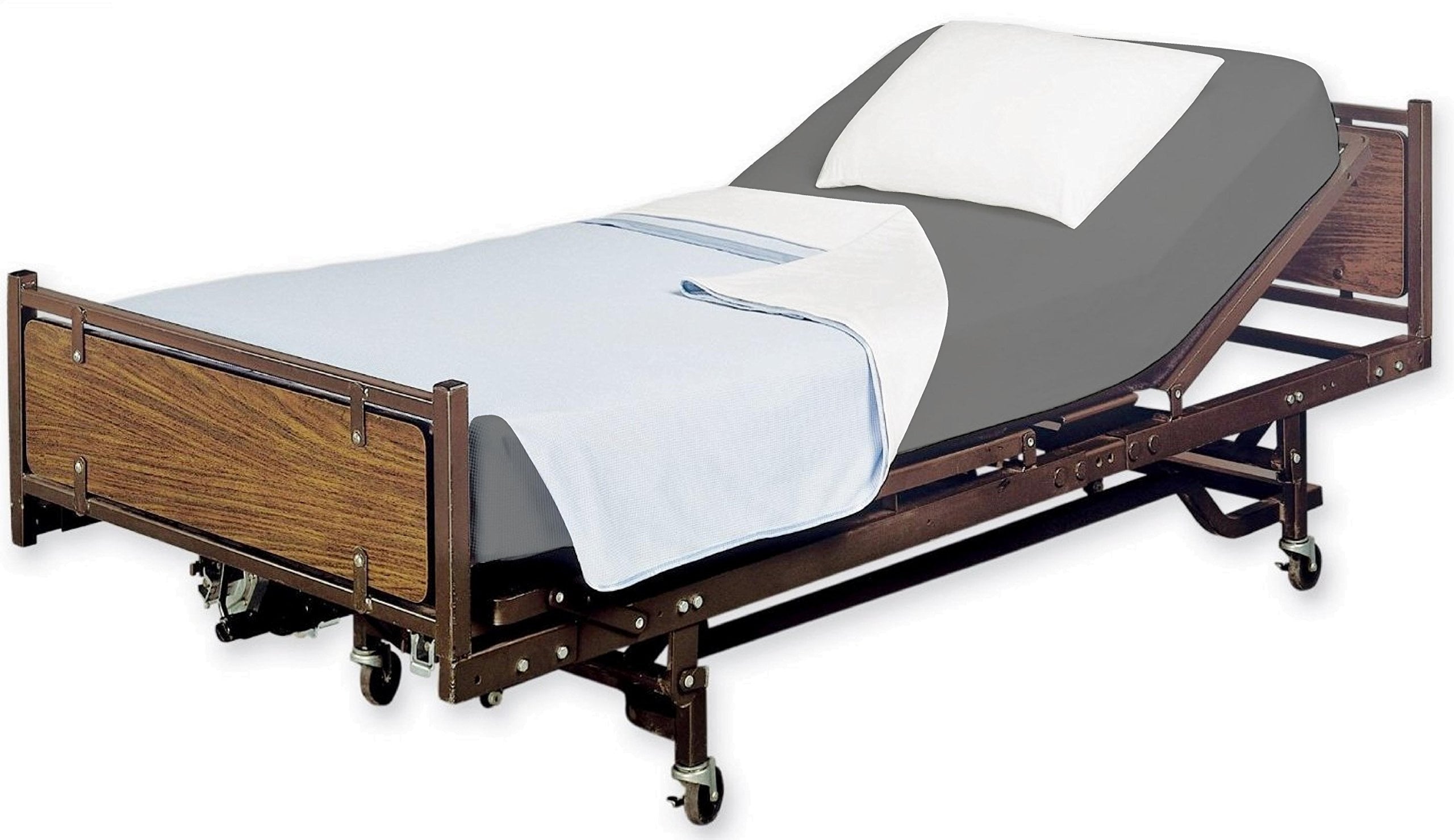 Premium Egyptian Cotton 2 Pack Fitted Hospital Bed Sheets with Elastic All Around for a Double Brushed Ultra Soft Breathable 100% Microfiber ... - Breathable Egyptian Cotton Flat & Fitted Sheets Detail
