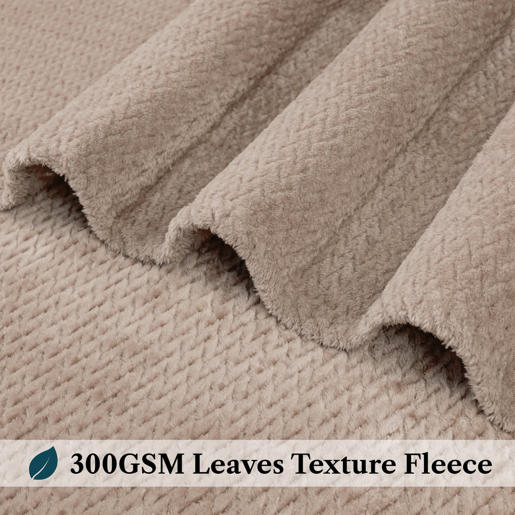 Reversible Sherpa Soft Fleece Taupe Tan Throw Blanket for Couch, Lightweight Plush Warm Blankets for Bed, Fuzzy Cozy Flannel Blanket Th... - Lightweight Plush Warm Blanket for All Seasons Detail
