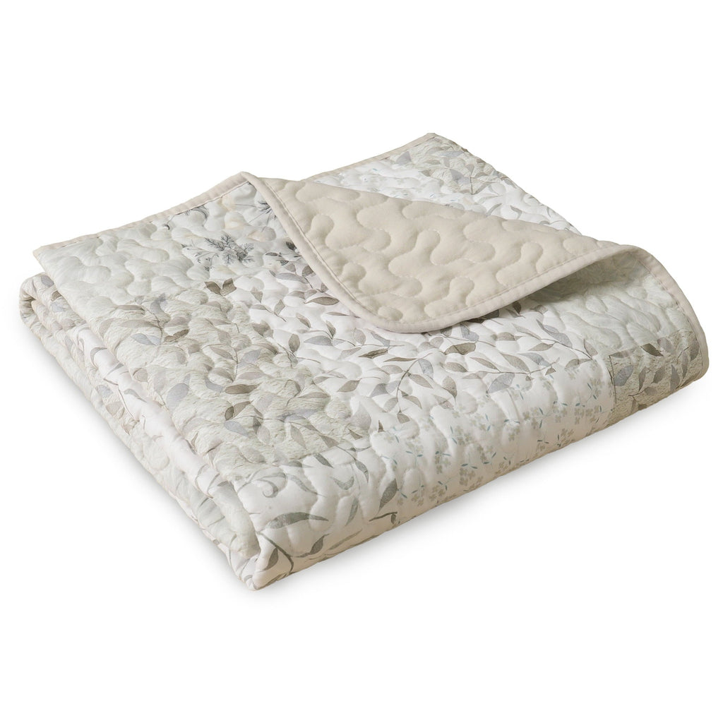 Cozy Fleece Microfiber Boho Patchwork Pattern Quilted Throw Blanket for Bed/Couch/Sofa, Soft and Lightweight (50"x 60", Grey) - Luxury Knitted Decorative Throw Blanket with Fringes Detail