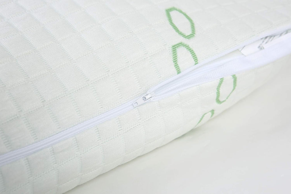 Ergonomic Memory Foam Queen Size Bamboo Pillow, Memory Foam Bed Pillows with Washable Pillowcases, Queen - Hotel Quality Plush Sleeping Pillows Detail