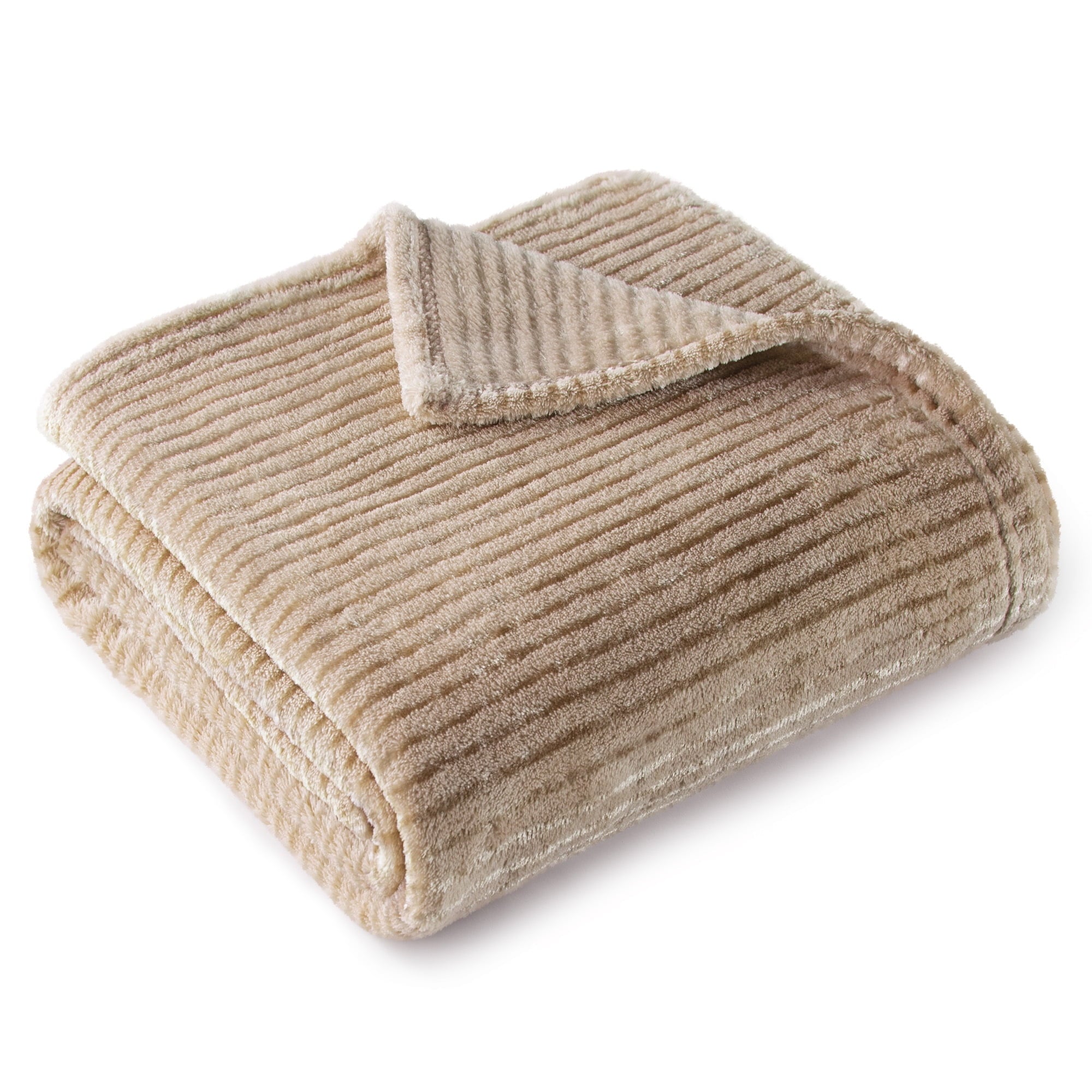 Super Soft Flannel Soft Throw Blanket, 50"x60", Camel - Lightweight Plush Warm Blanket for All Seasons Detail
