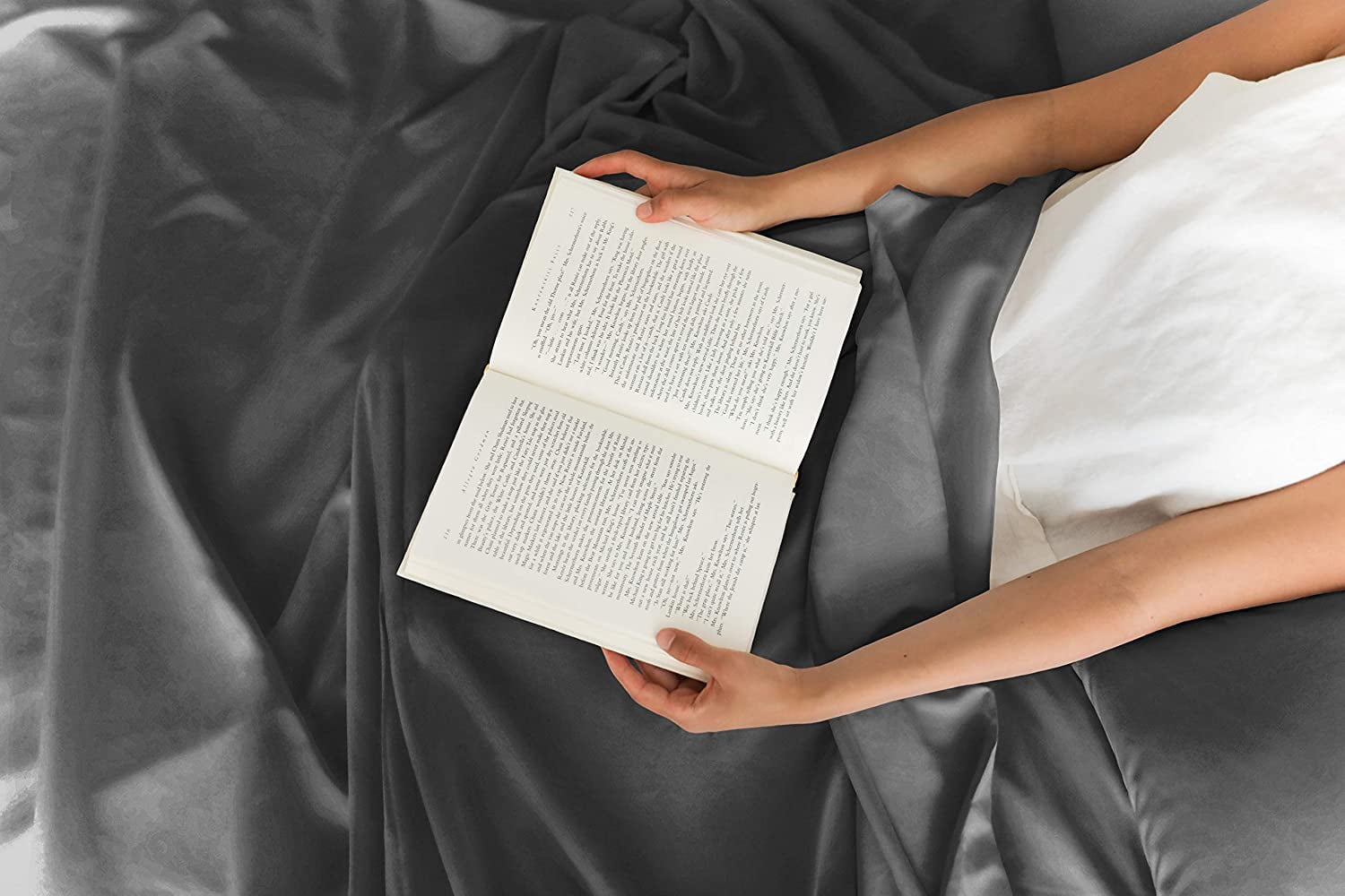 Premium Egyptian Cotton 4-Piece Extra Deep Pocket Sheet Set - Full Size Breathable & Cooling Bed Sheets Fits 18"-24" Mattresses, Gray - Luxury Bed Sheet Set with Deep Pockets Detail