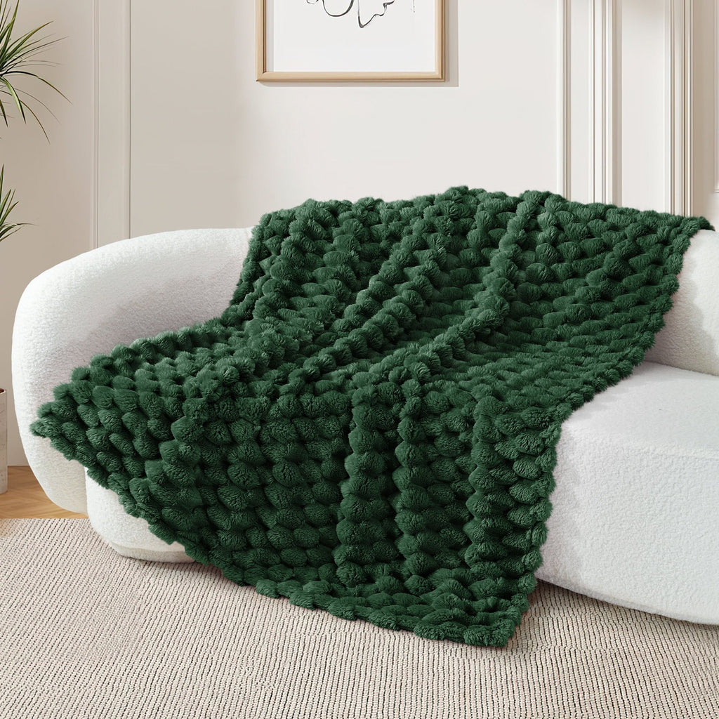Super Soft Flannel 50"x60" Throw Blanket for Couch with Expanded 3D-Jacquard Pattern, Fuzzy Soft Cozy Exquisite Blankets or All Season, ... - Cozy Fleece Throw Blanket for Couch & Bed Detail