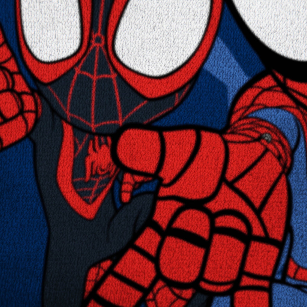 Reversible Sherpa Spidey and His Amazing Friends Kids Plush Twin/Full Blanket, 62 x 90, Microfiber, Blue and Red - Lightweight Plush Warm Blanket for All Seasons Detail