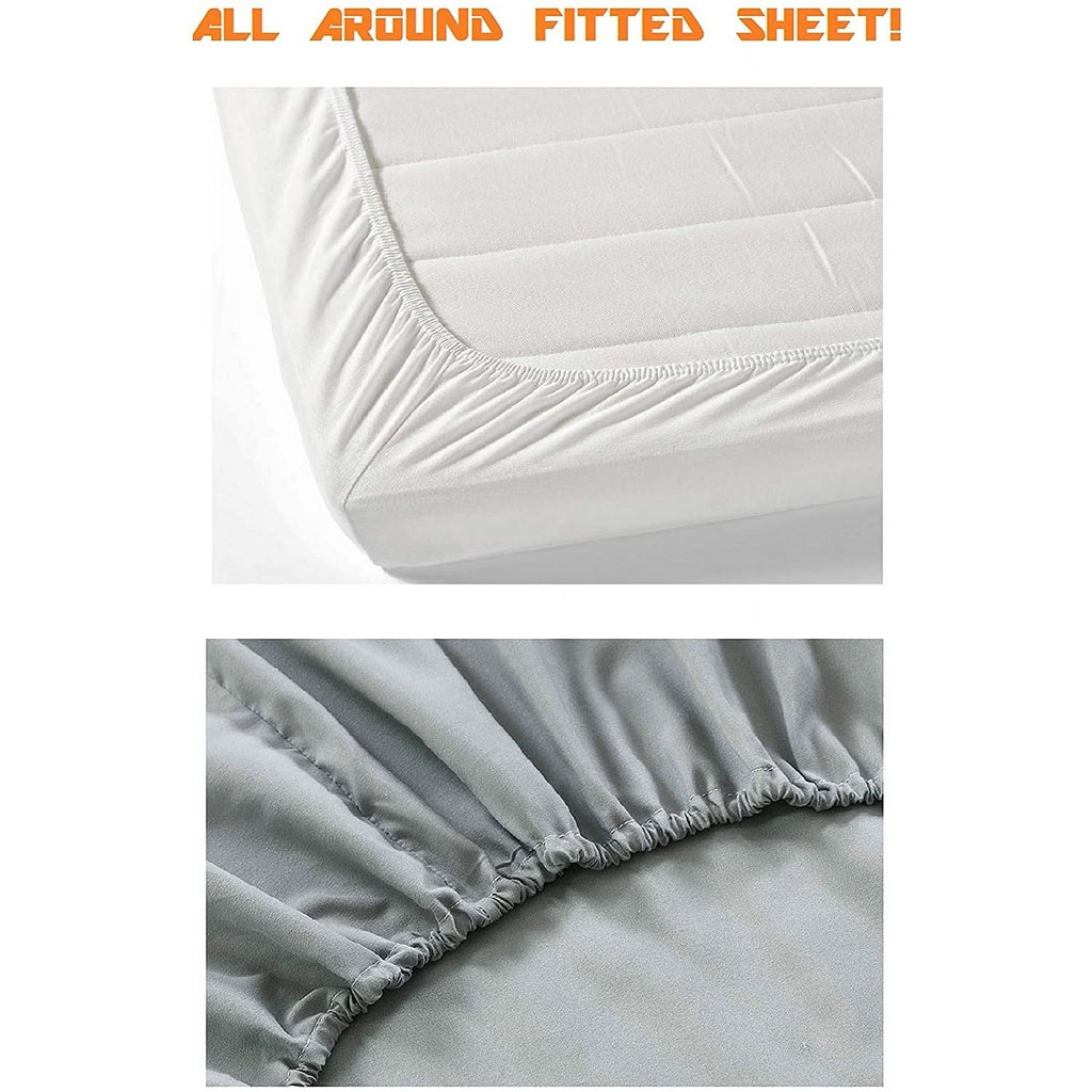 Breathable Luxury 4 Pieces Bed Sheet Set With Flat Fitted and 2 Pillowcases King-Dusty Rose - Premium Ultra-Soft Pillowcase Pair for Sleeping Detail