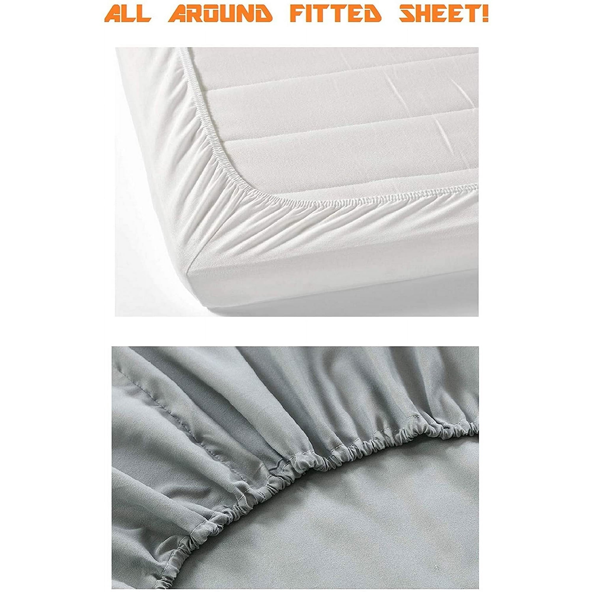 Breathable Luxury 4 Pieces Bed Sheet Set With Flat Fitted and 2 Pillowcases King-Dusty Rose - Premium Ultra-Soft Pillowcase Pair for Sleeping Detail