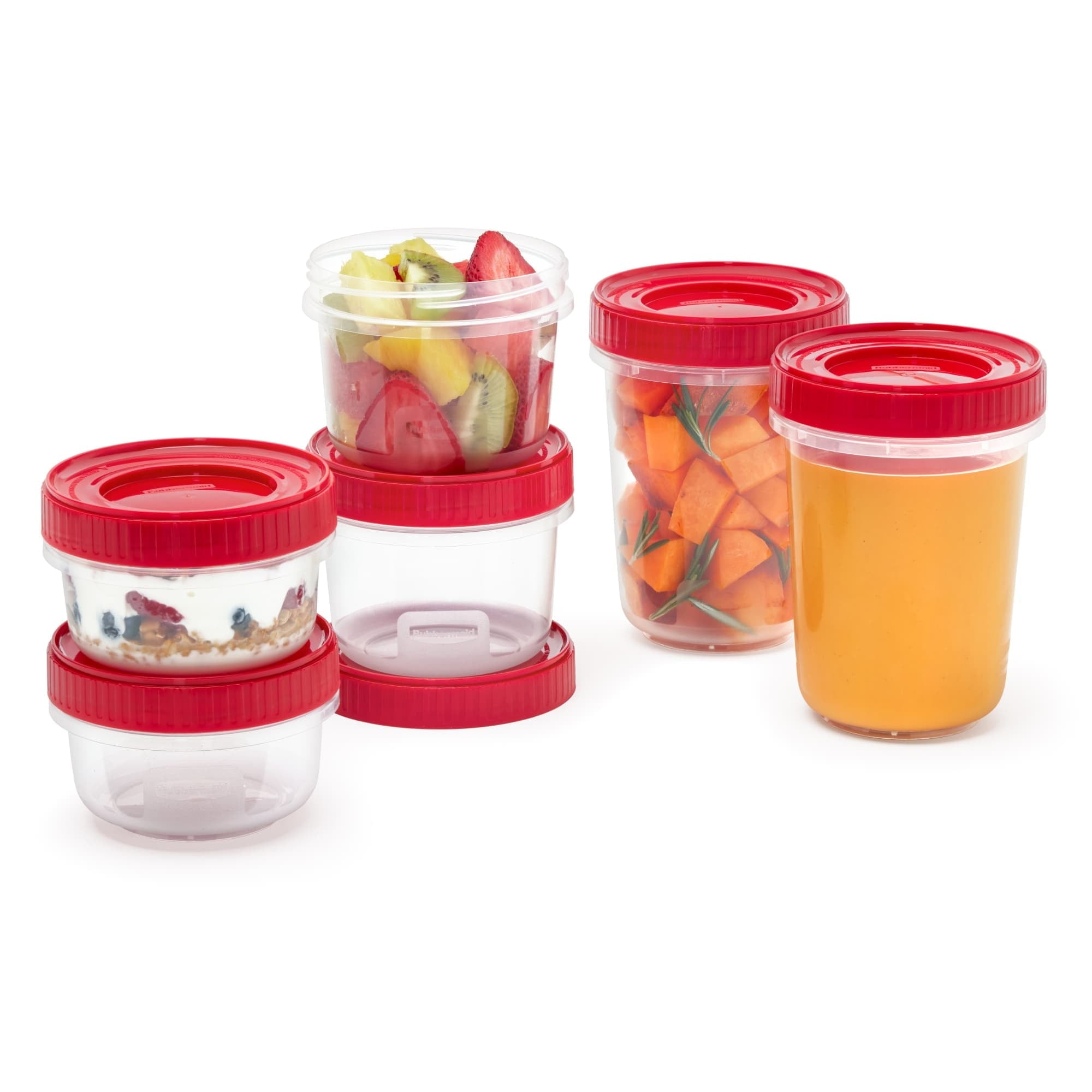 Playful Geometric 12 Piece Food Storage Set, Red - Deliciously Soft Cupcake Sensory Glob Detail