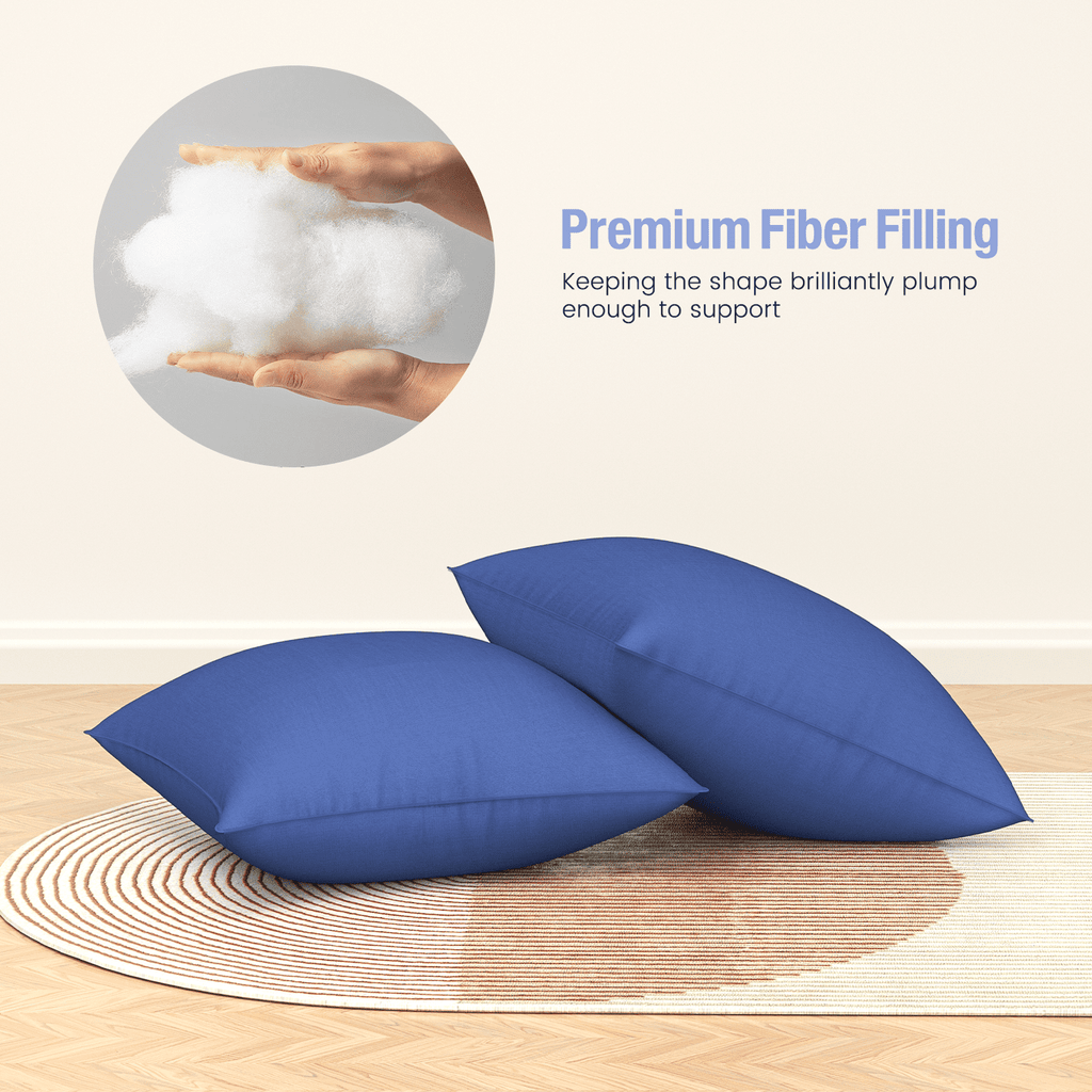 Orthopedic Support Throw Pillow Inserts Set of 2, Indoor Decorative 18x18 inches Square Pillows for Couch, Sofa, Bed, Supportive Cushion... - Decorative Throw Pillow Cushion for Sofa & Bed Detail