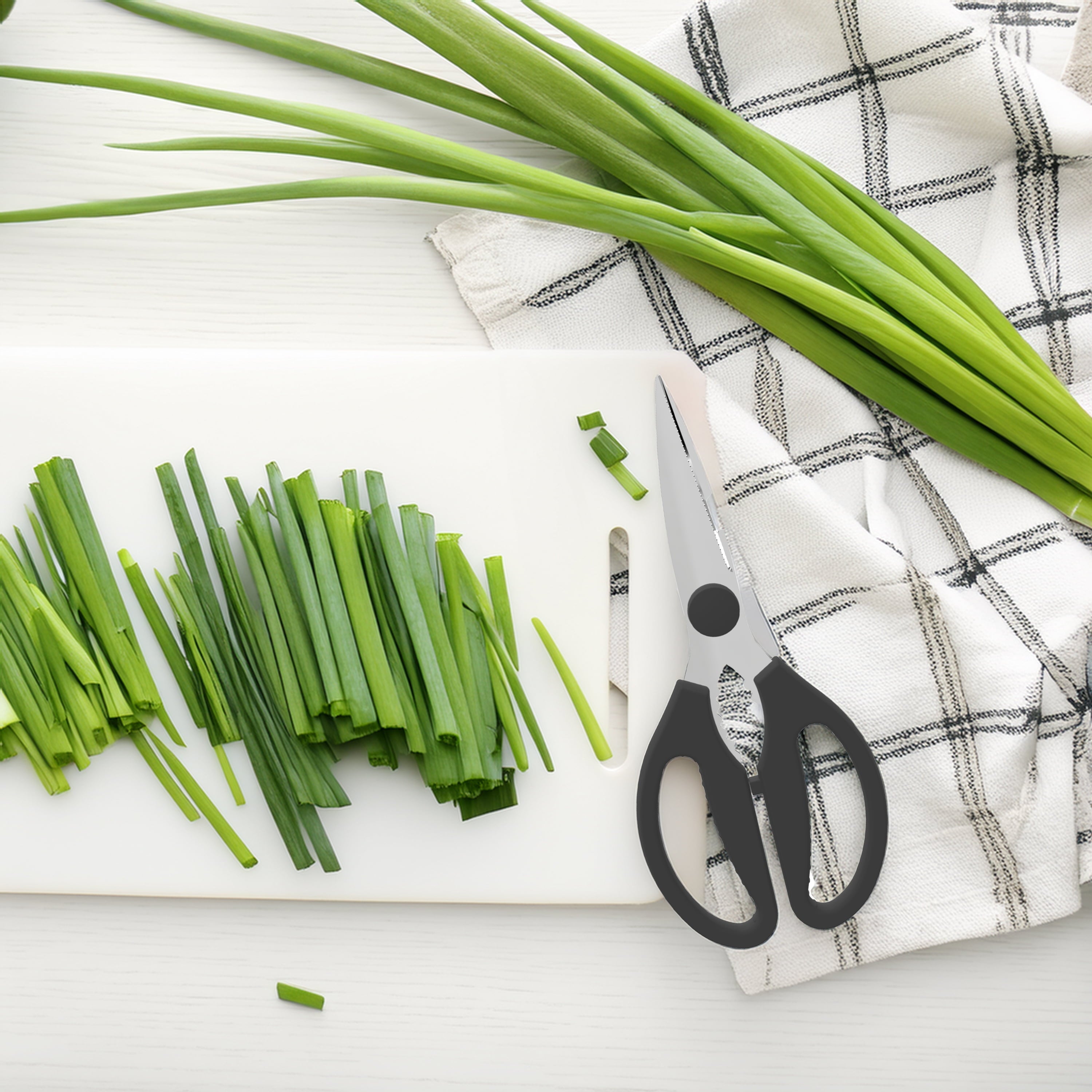 Multi-Functional Stainless Steel Multi-Purpose Kitchen Shears with Grip 1 Each - Kitchen Gadget Tool for Quick Food Prep Detail