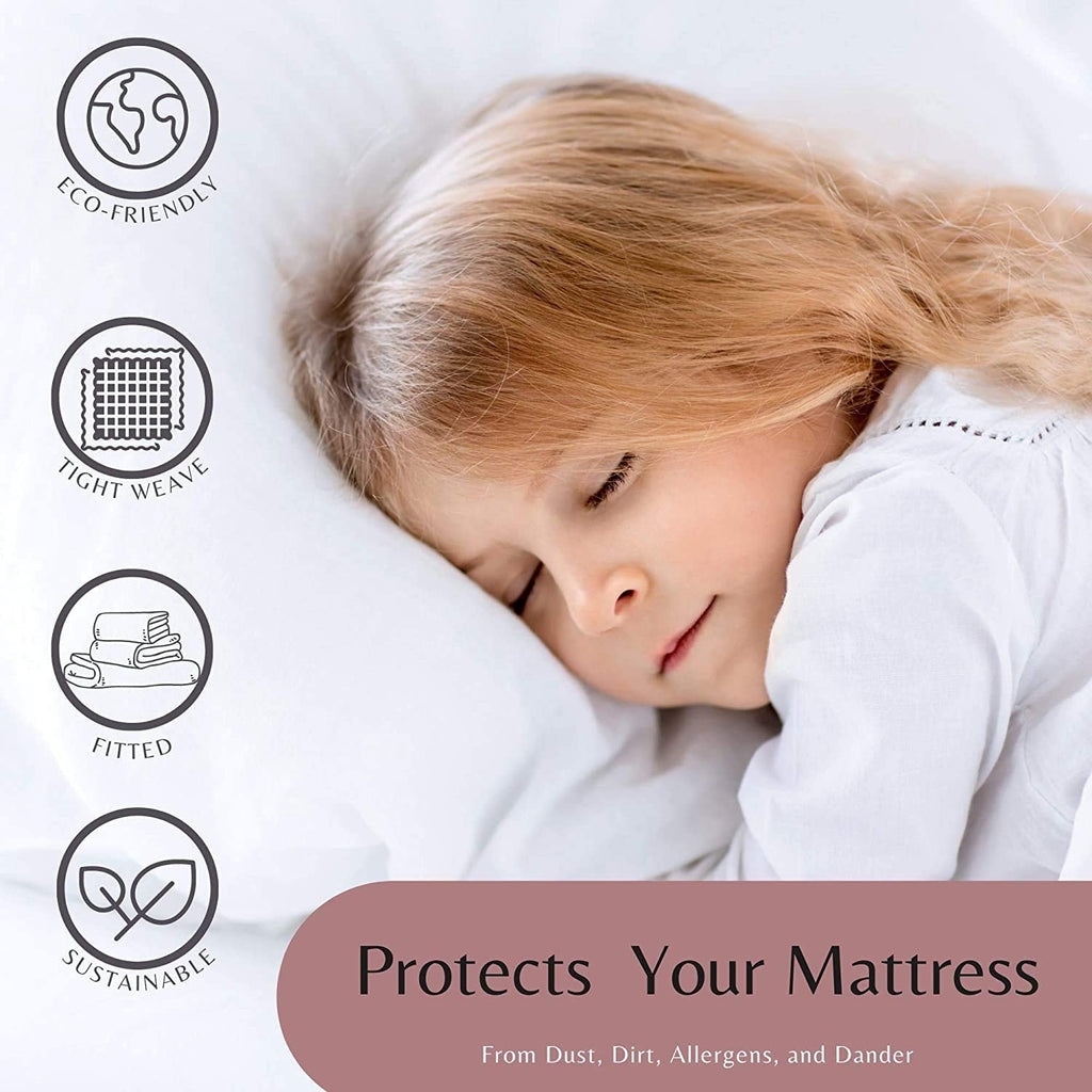Ultra-Soft Luxurious Hotel Quality Crib Fitted Sheet – 100% Cotton – Ultra Soft, Skin-Friendly & Hypoallergenic – Deep Pocket Fi... - Luxury Bed Sheet Set with Deep Pockets Detail