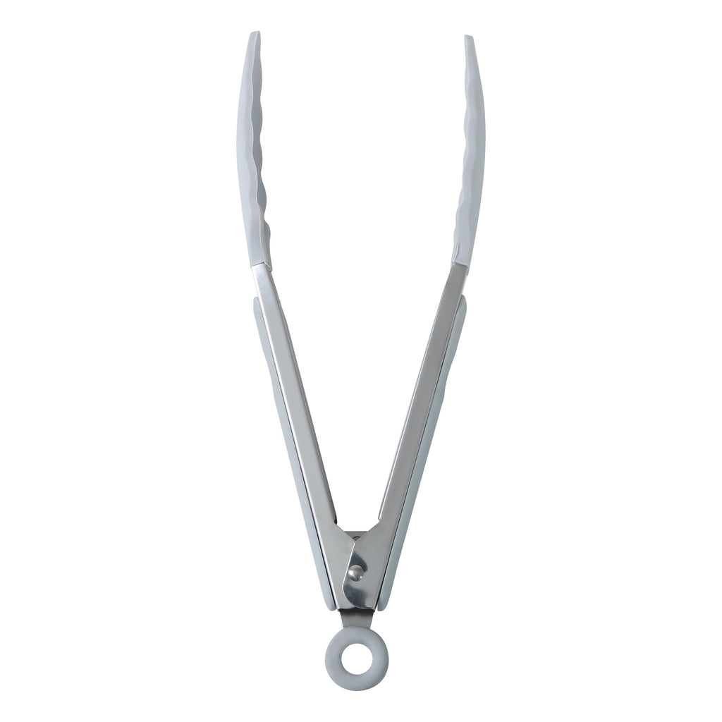 Durable Steel 9" Stainless Steel and Silicone Locking Tongs, Soft Grip Handle, Grey Flannel - Multi-Purpose Hand Tool for Daily Meal Prep Detail