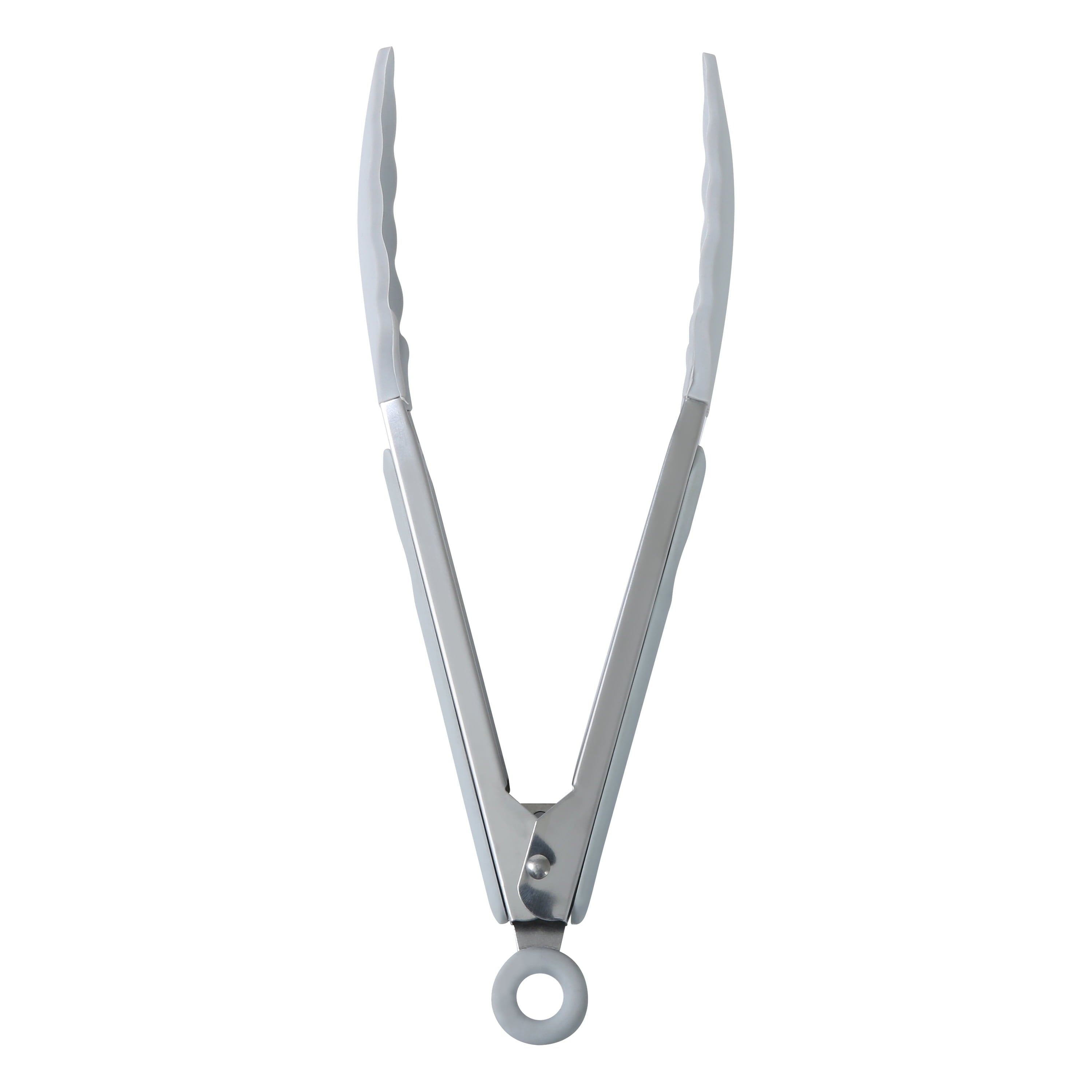 Durable Steel 9" Stainless Steel and Silicone Locking Tongs, Soft Grip Handle, Grey Flannel - Multi-Purpose Hand Tool for Daily Meal Prep Detail