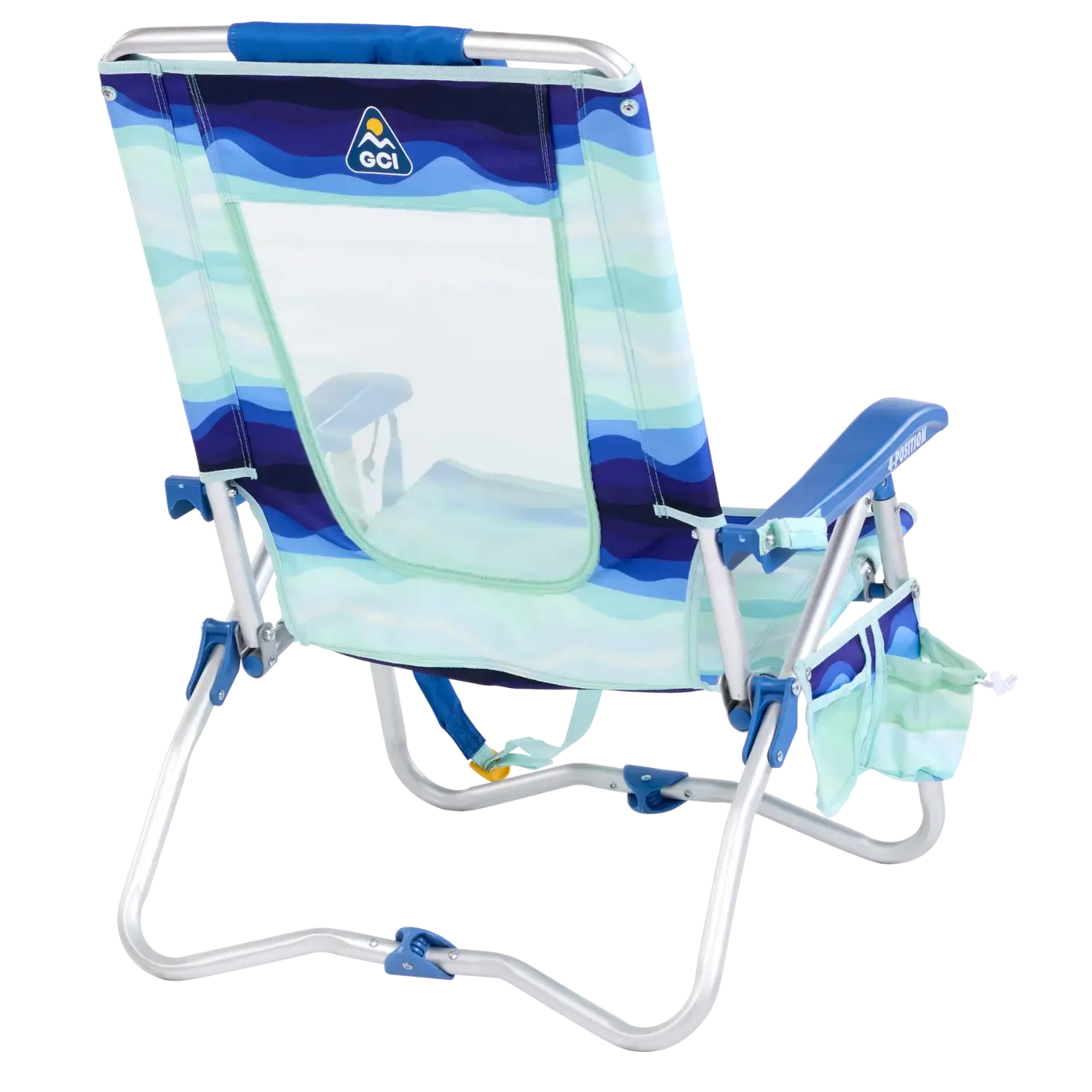 Rust-Resistant Aluminum Bi-Fold Beach Chair - Choice 601 - Low-Profile Reclining Beach Chair with Backpack Straps Detail