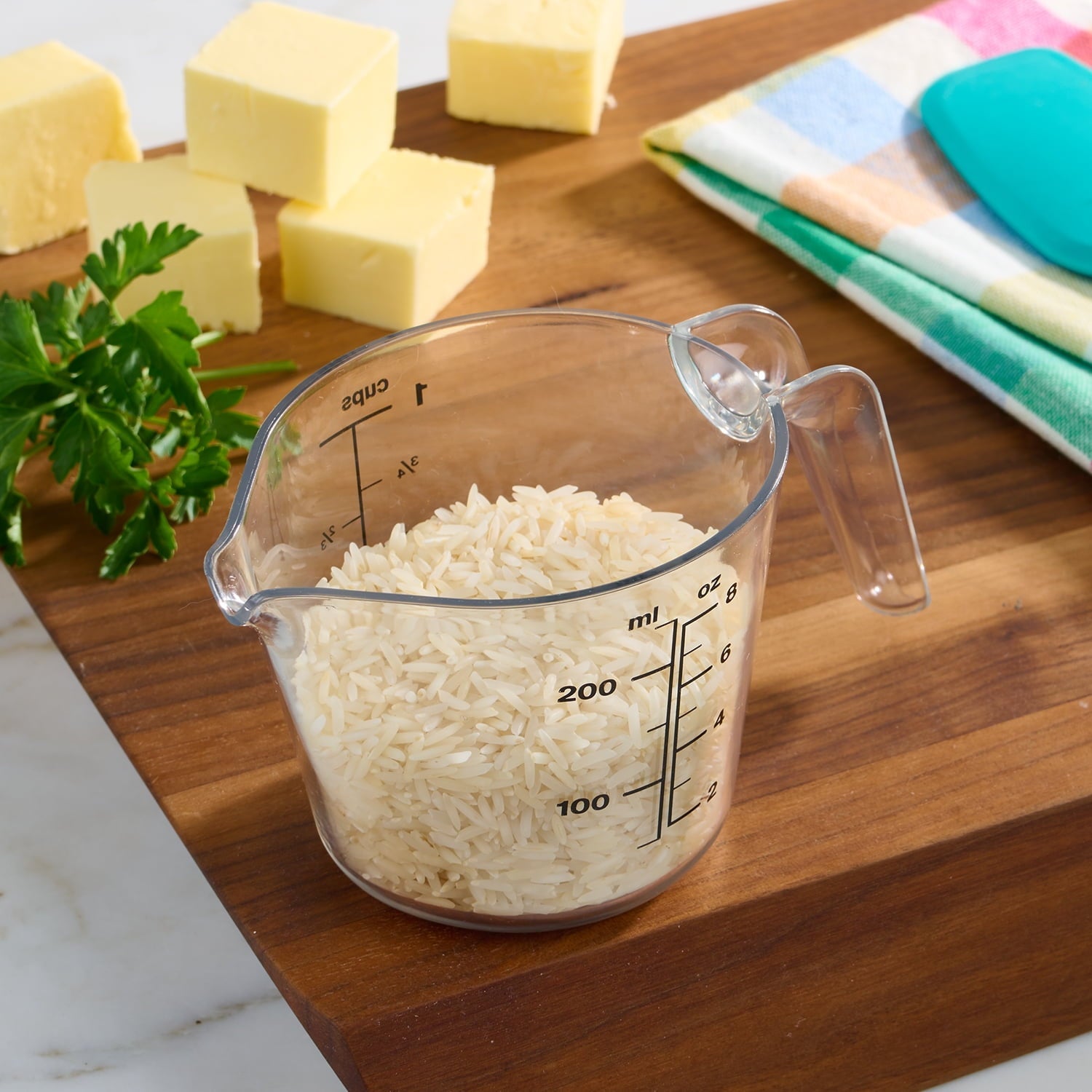 Premium Kitchen 1 Cup Large Spout Plastic Measuring Cup, Clear - Kitchen Gadget Tool for Quick Food Prep Detail