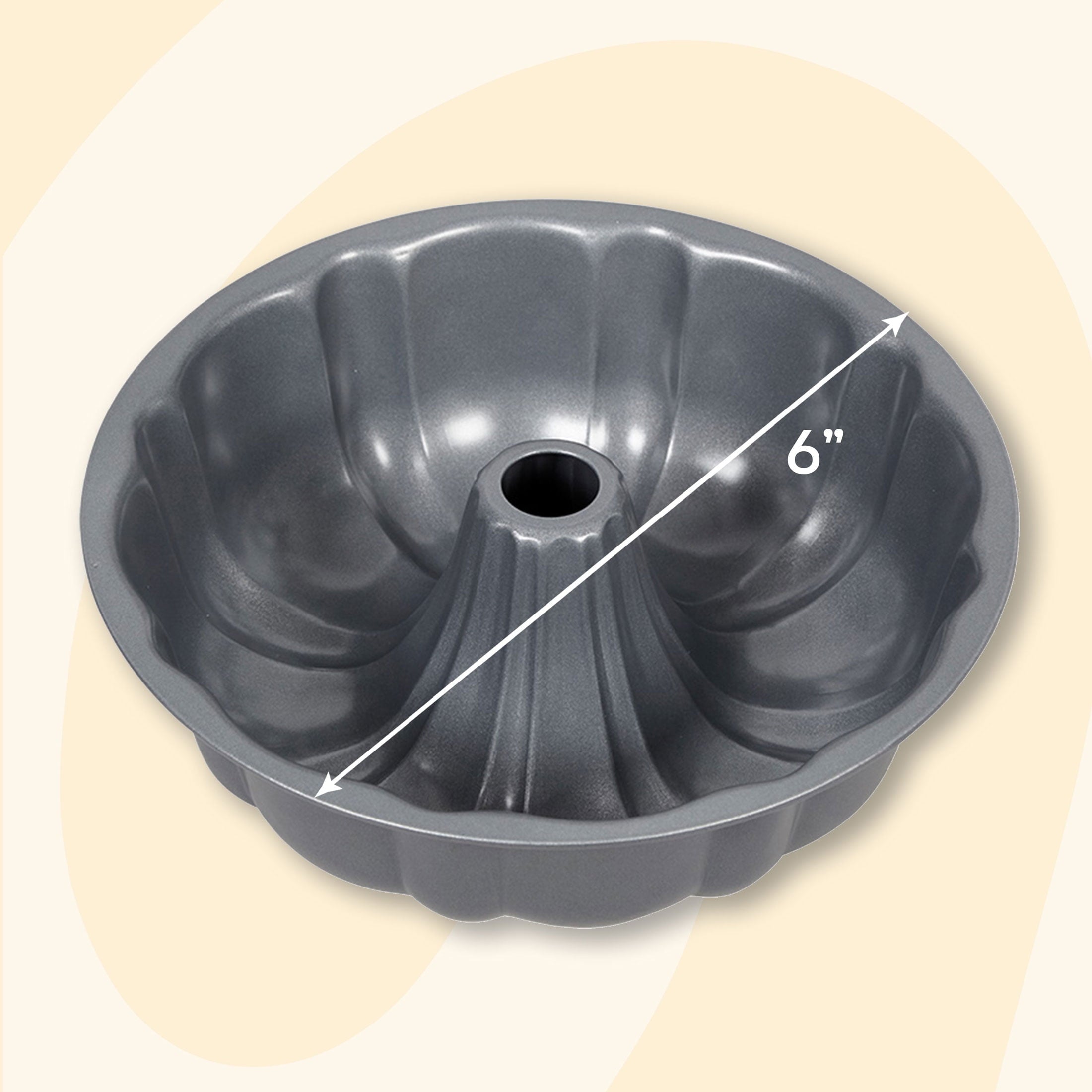 Innovative Everyday Non-Stick Bundt Cake Pan 6" Fluted Tube Baking Pan, Packaging May Vary - Premium Stainless Steel Garlic Presser & Peeler Detail