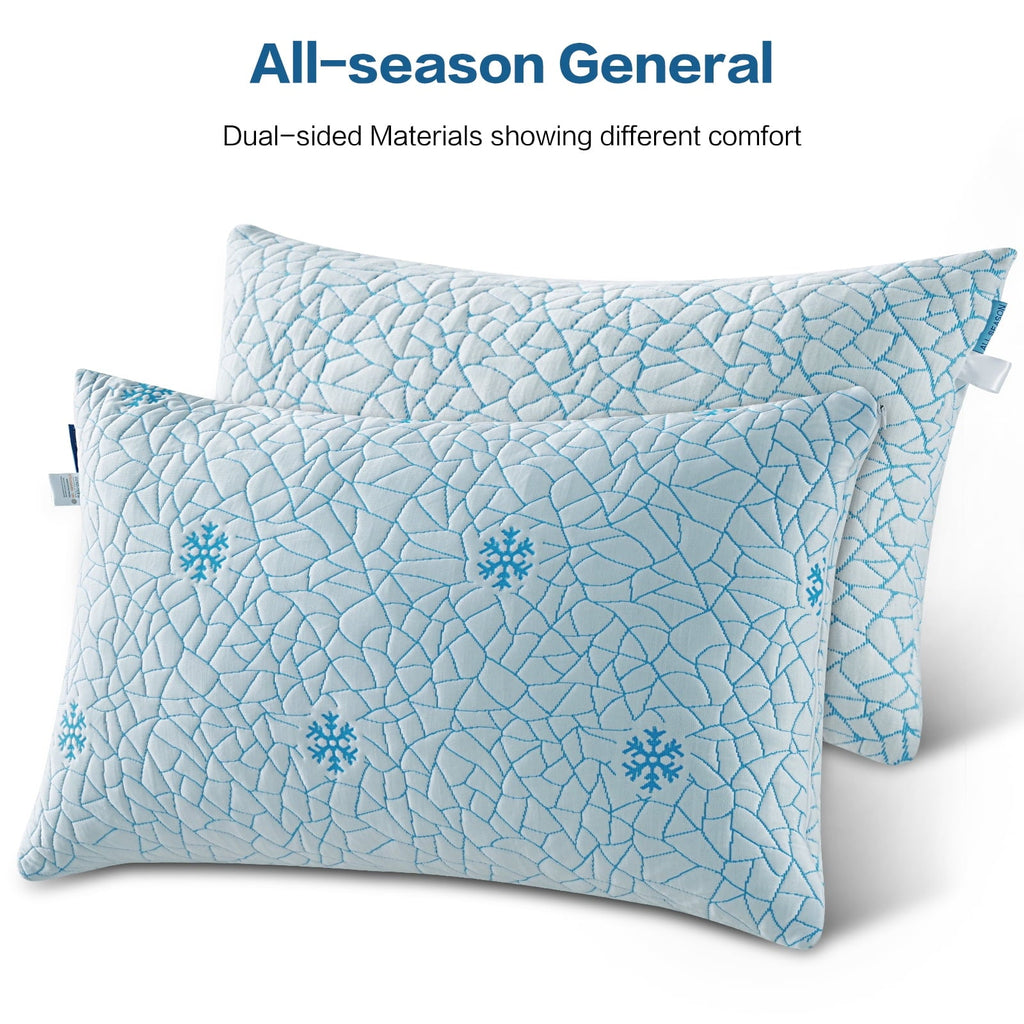 Ergonomic Memory Foam Cooling Memory Foam Queen Pillows Set of 2,Adjustable Support & Heat Dissipation Tech for Side,Back,Stomach & Hot Sle... - Ergonomic Memory Foam Pillow for Neck Pain Support Detail
