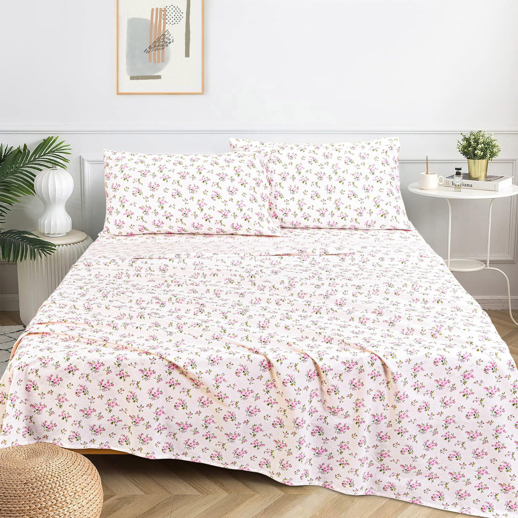 Cooling Sateen 100% Cotton Full Size Bed Sheets Set with Deep Pockets, Cozy Percale sheets with Elastic Fitted Sheet Set Ultra Soft ... - Premium Ultra-Soft Pillowcase Pair for Sleeping Detail