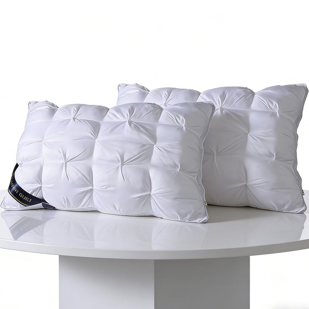 Orthopedic Support 2-Pack White Twisted Bed Pillows (20" x 16.5") - Soft Plush Down Alternative, Breathable and Hypoallergenic, Standard... - Orthopedic Shredded Foam Bed Pillow Set Detail
